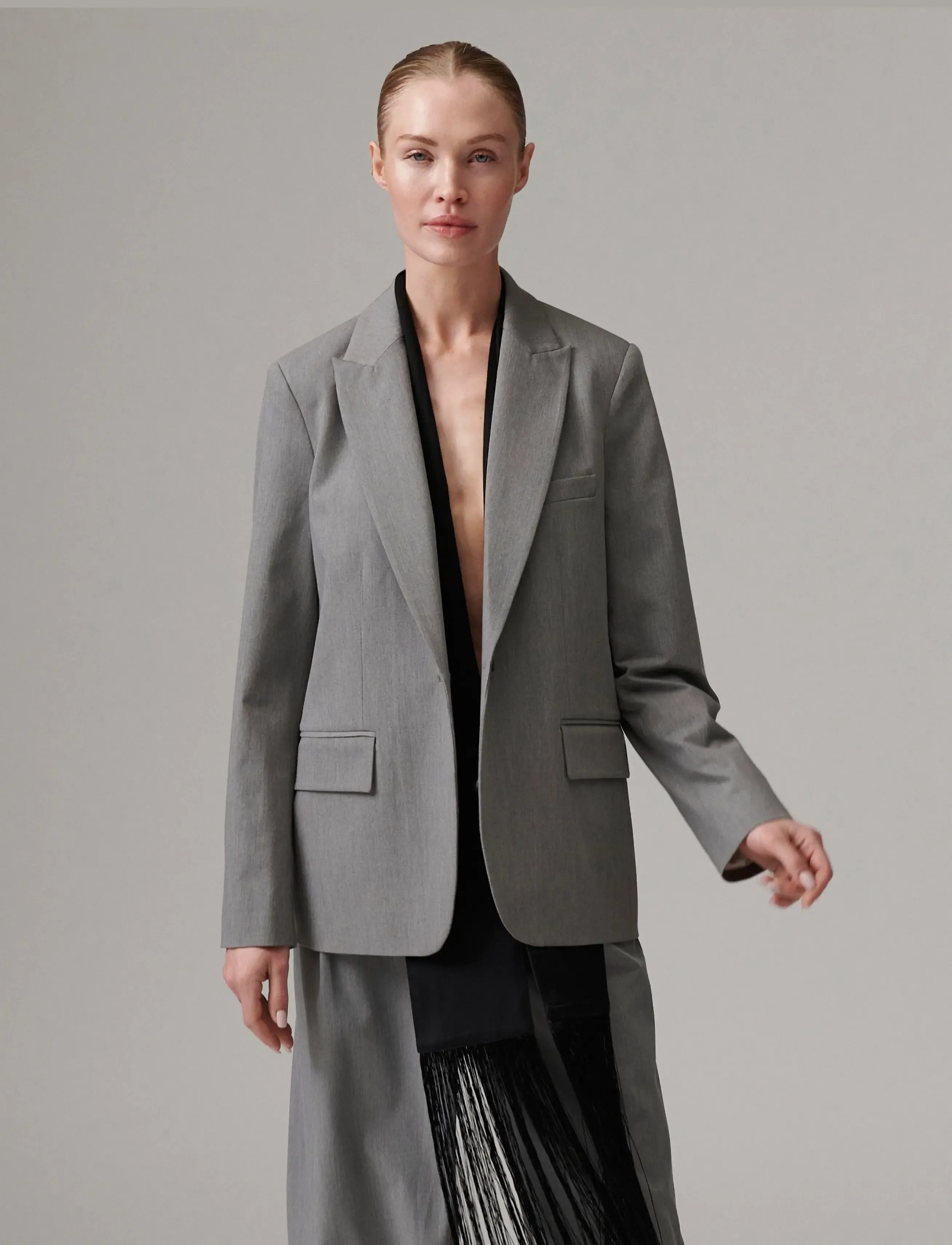 Day Birger et Mikkelsen - Hector - Classic Gab - single breasted blazers - medium grey melange - 3