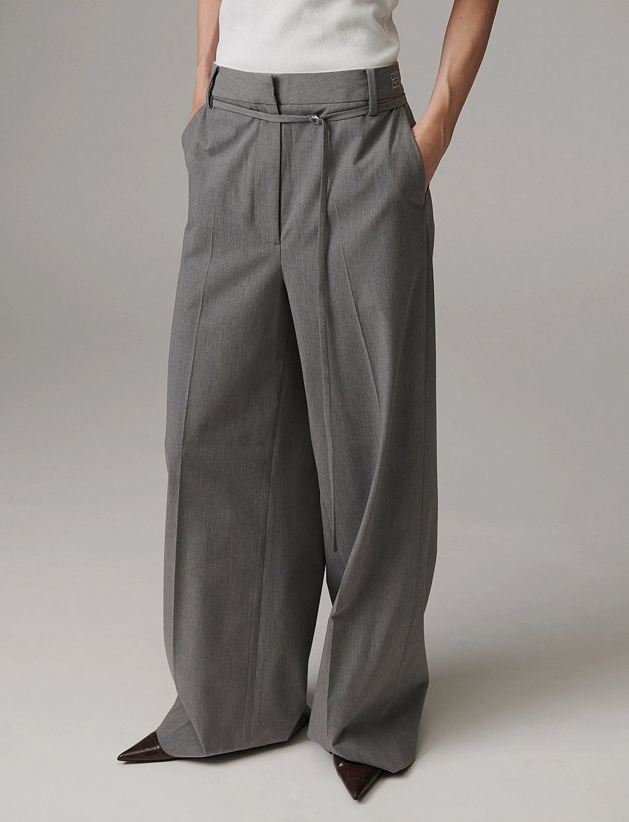 Day Birger et Mikkelsen - Elina - Classic Gab - straight leg trousers - medium grey melange - 0