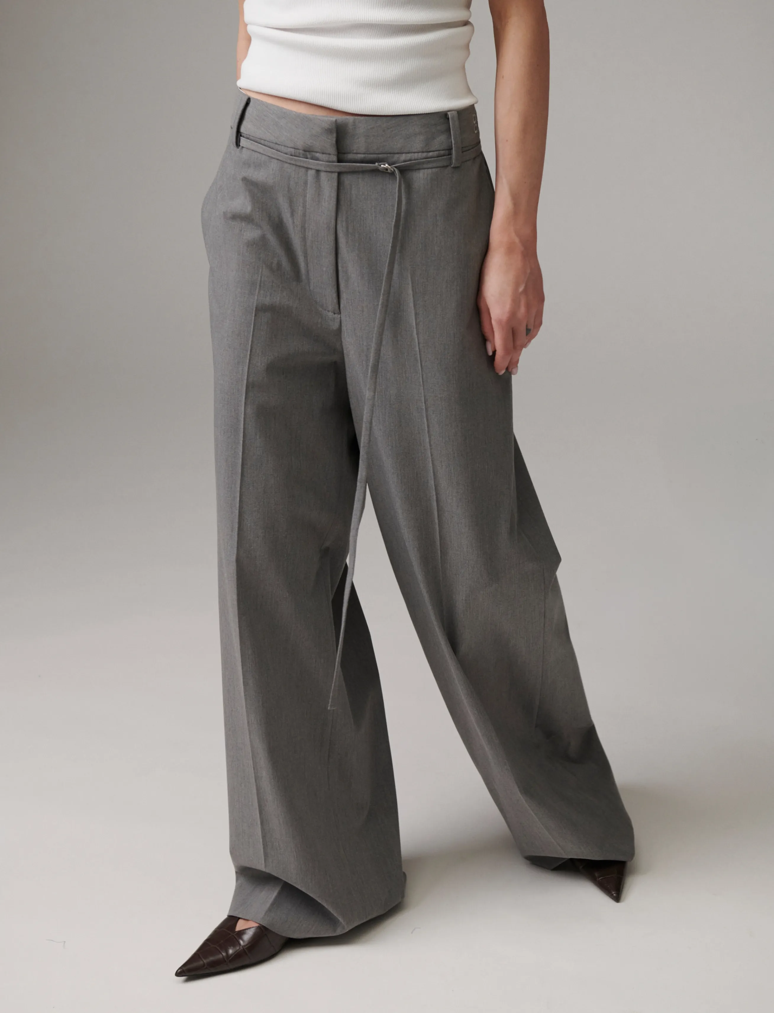 Day Birger et Mikkelsen - Elina - Classic Gab - straight leg trousers - medium grey melange - 4