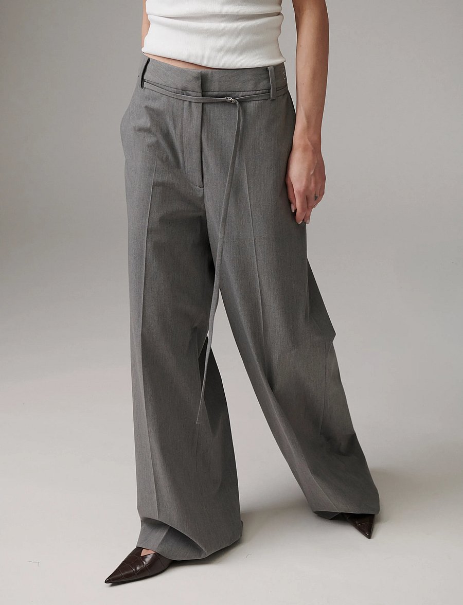 Day Birger et Mikkelsen - Elina - Classic Gab - straight leg trousers - medium grey melange - 4