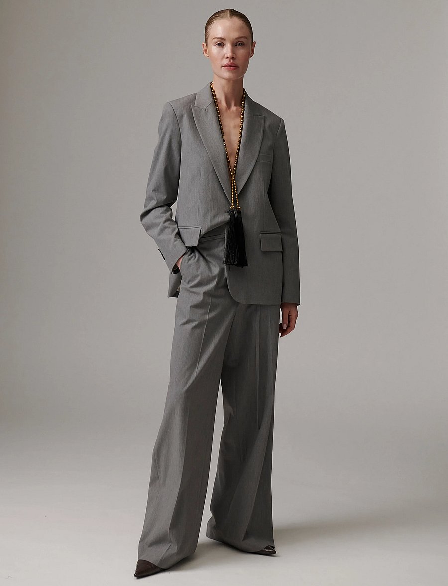 Day Birger et Mikkelsen - Elina - Classic Gab - straight leg trousers - medium grey melange - 5