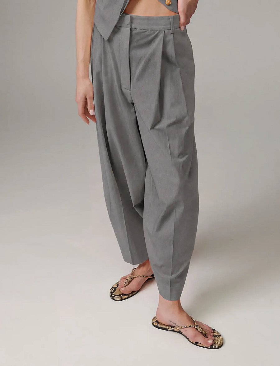 Day Birger et Mikkelsen - Enora - Classic Gab - barrel-püksid - medium grey melange - 0