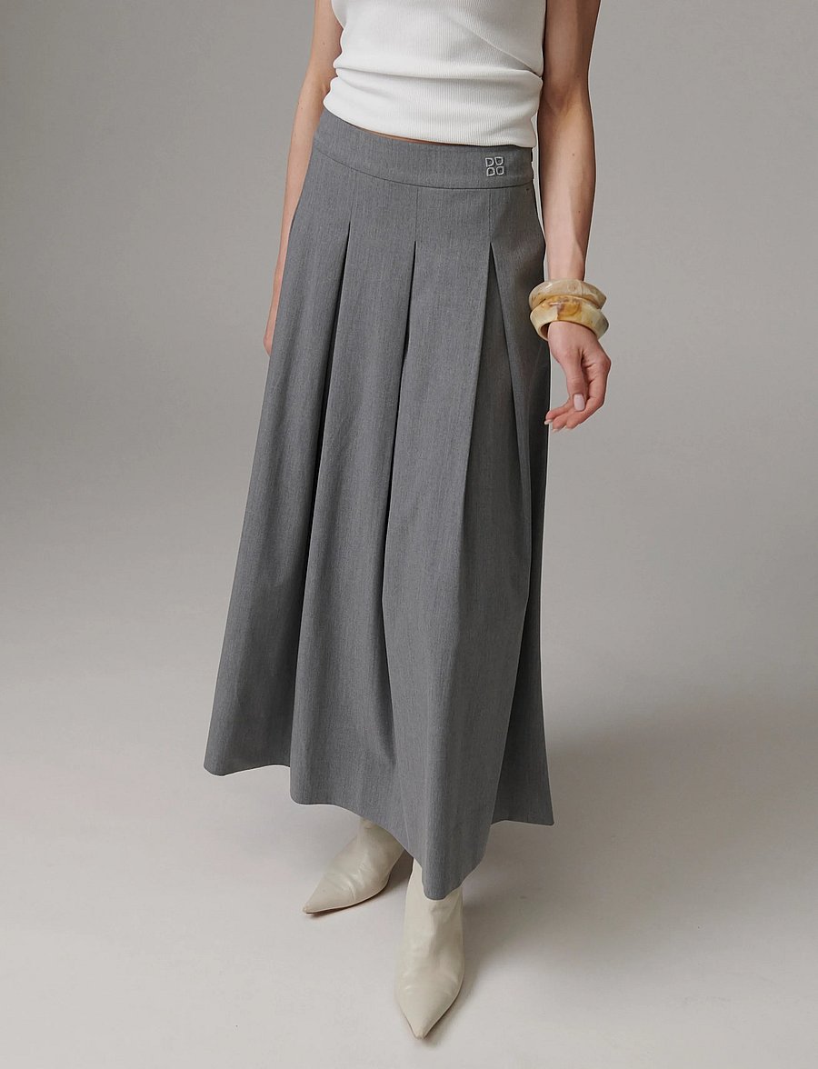 Day Birger et Mikkelsen - Chai - Classic Gab - midi-röcke - medium grey melange - 5