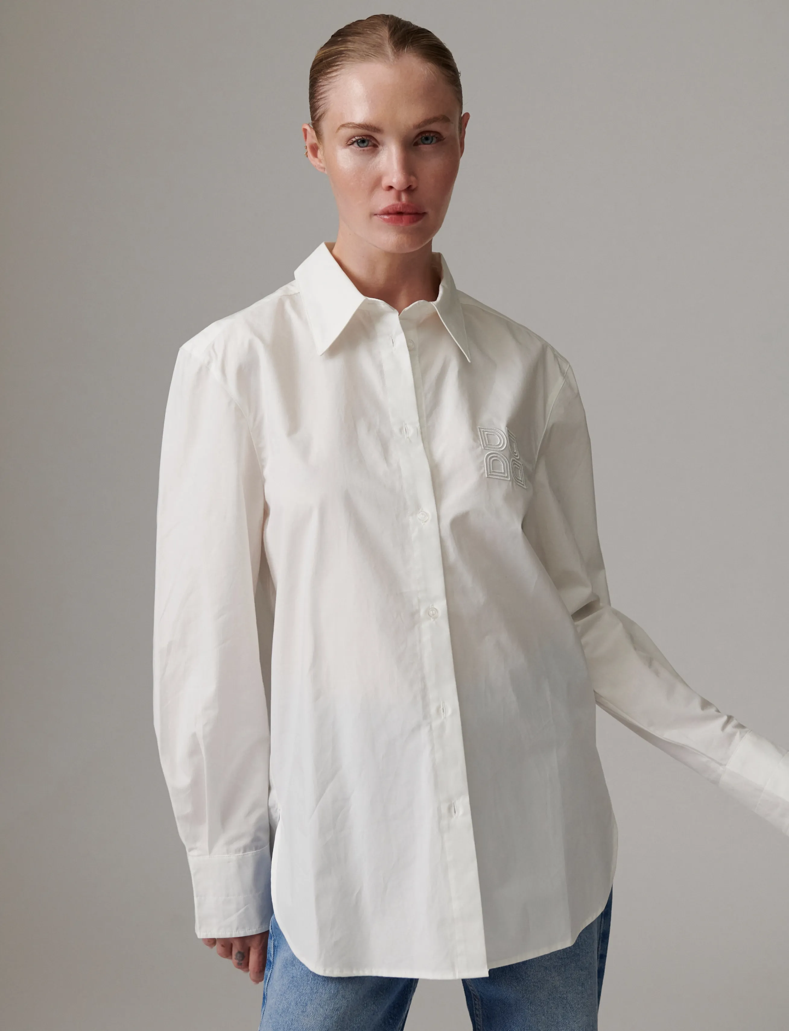 Day Birger et Mikkelsen - Jojo - Poplina - denim shirts - bright white - 5