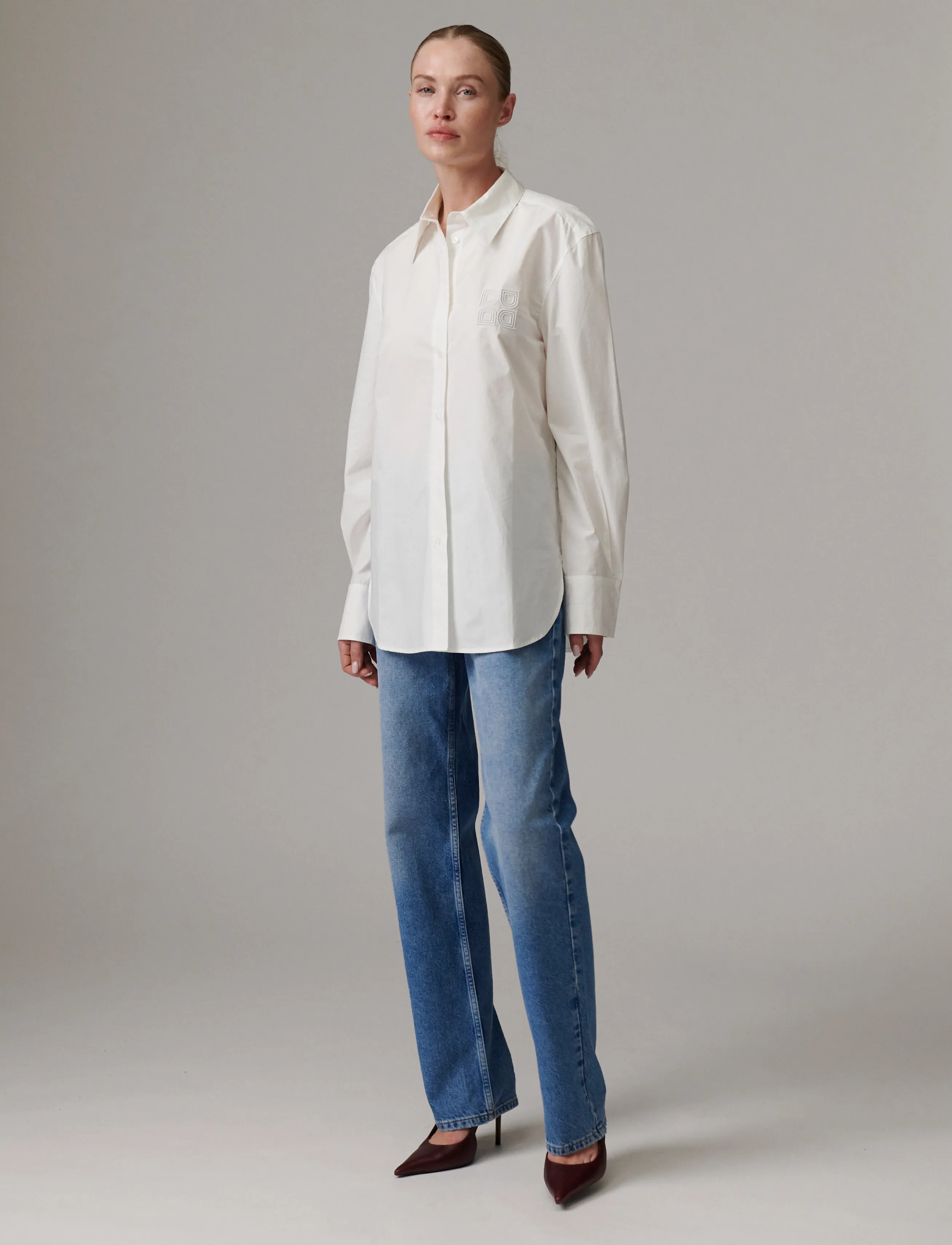 Day Birger et Mikkelsen - Jojo - Poplina - pikkade varrukatega särgid - bright white - 3