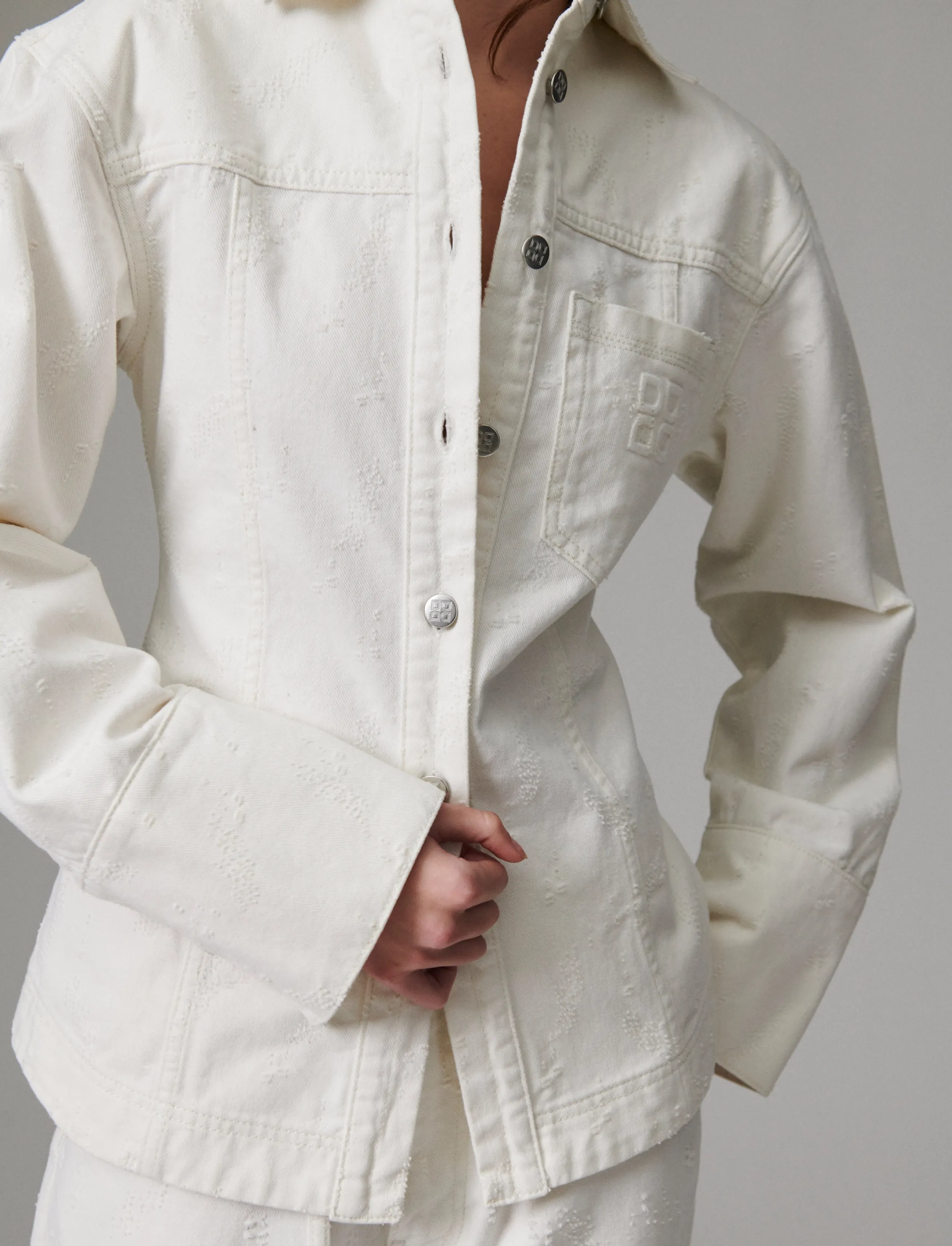 Day Birger et Mikkelsen - Liesl - Distressed Canvas - jeansjacken - jet stream - 3