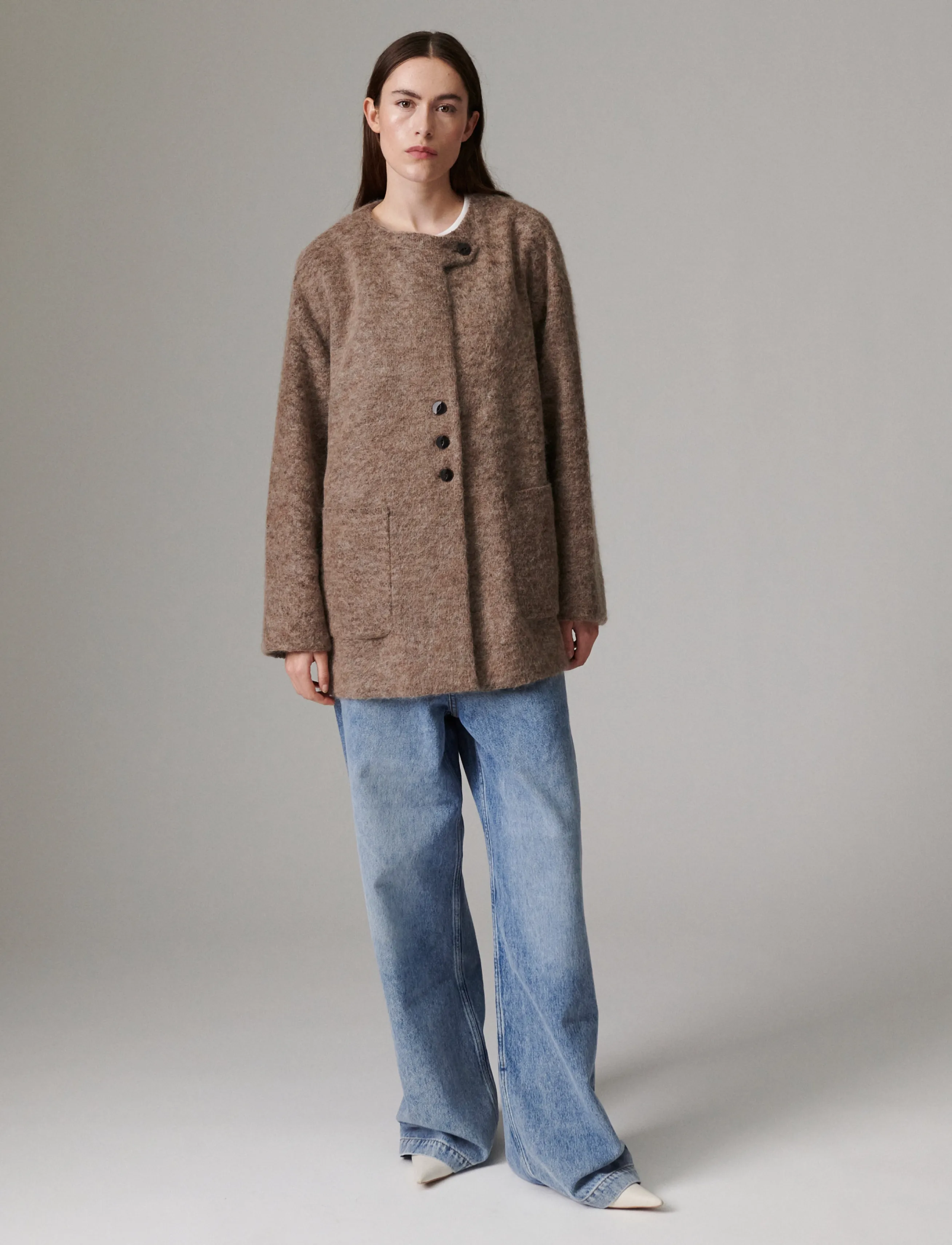 Day Birger et Mikkelsen - Flussy - Mohair Wool - wool jackets - dark brown - 3