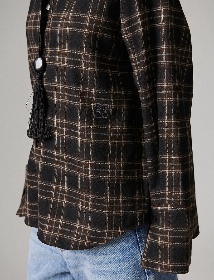 Day Birger et Mikkelsen - Henri - Flannel Luxe - langärmlige hemden - ebony - 3