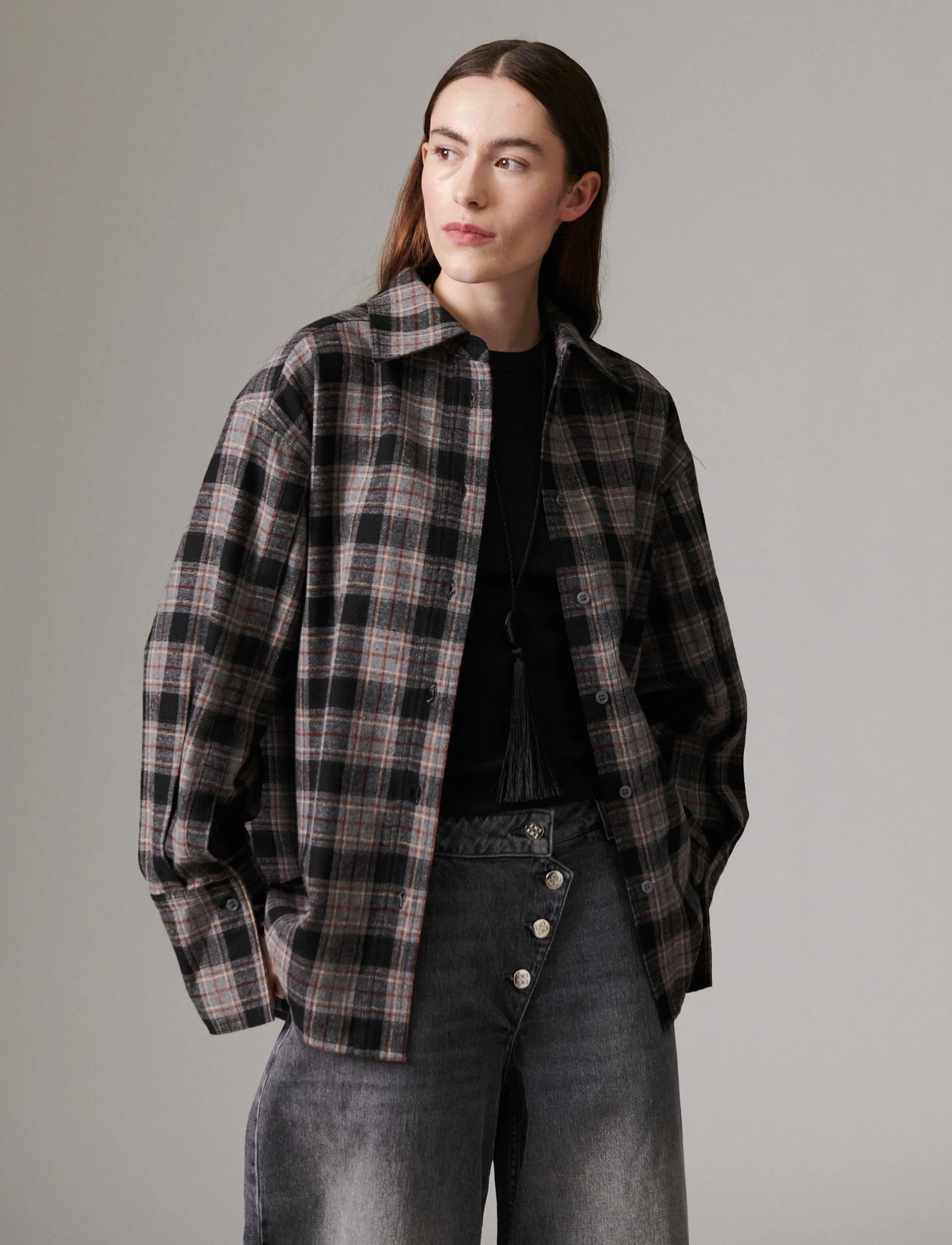 Day Birger et Mikkelsen - Henri - Flannel Luxe - langärmlige hemden - medium grey melange - 5