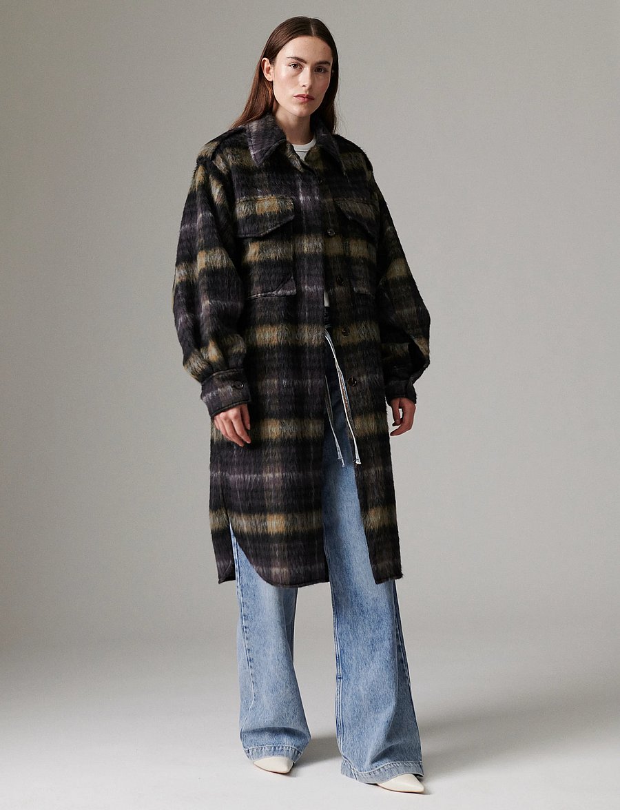 Day Birger et Mikkelsen - Josiah - Fluffy Flannel - vinterjackor - medium grey melange - 0