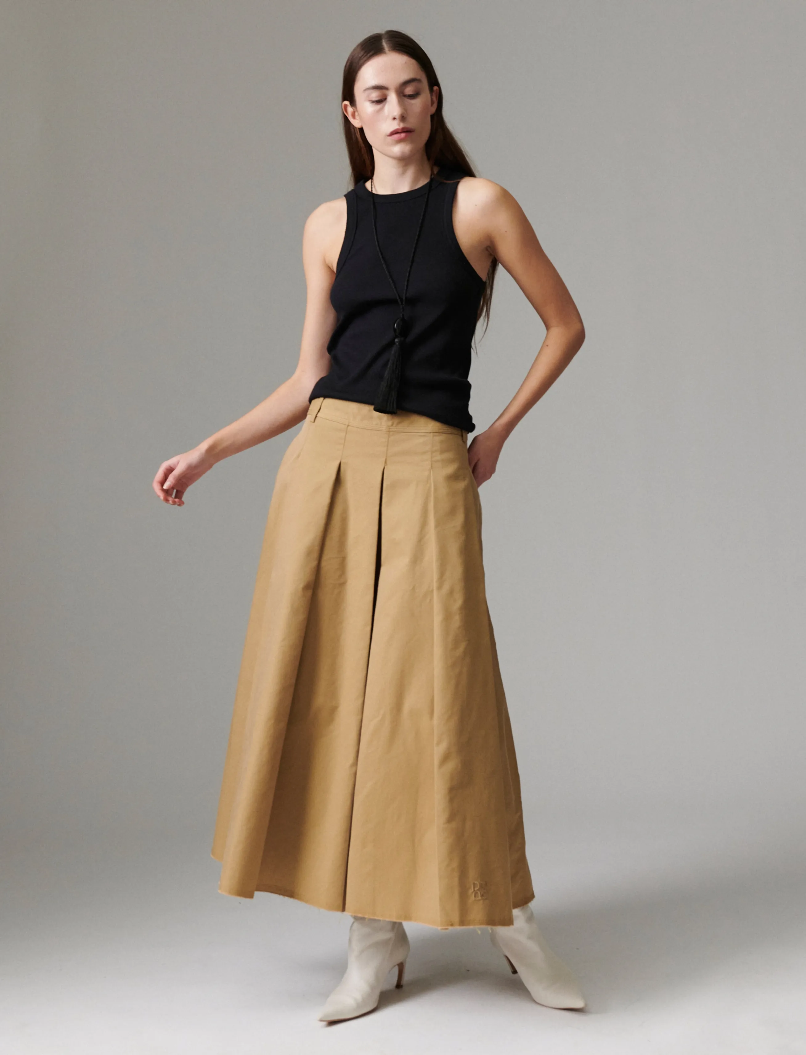 Day Birger et Mikkelsen - Robb - Canvas Deluxe - pleated skirts - ecru olive - 3