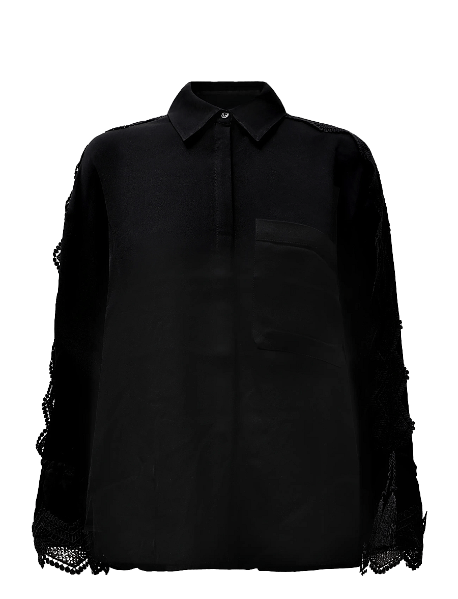 Day Birger et Mikkelsen - Mikana - Matte Crepe - långärmade blusar - black - 1