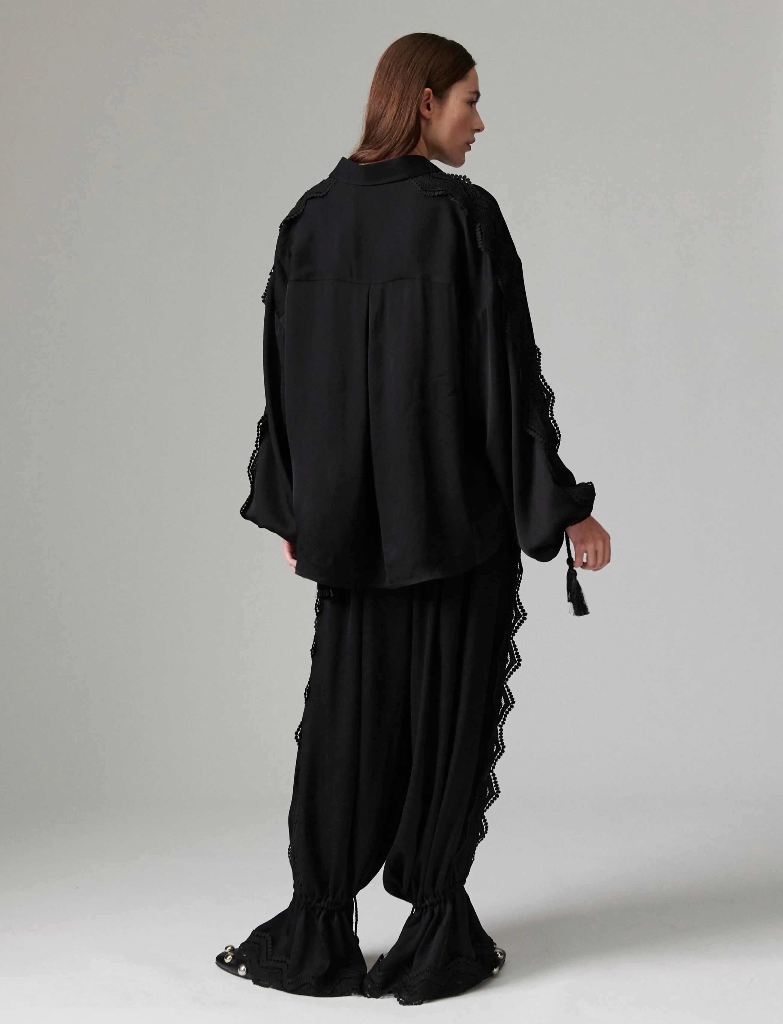 Day Birger et Mikkelsen - Mikana - Matte Crepe - långärmade blusar - black - 3