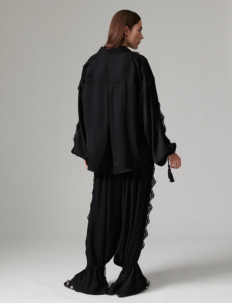Day Birger et Mikkelsen - Mikana - Matte Crepe - långärmade blusar - black - 3