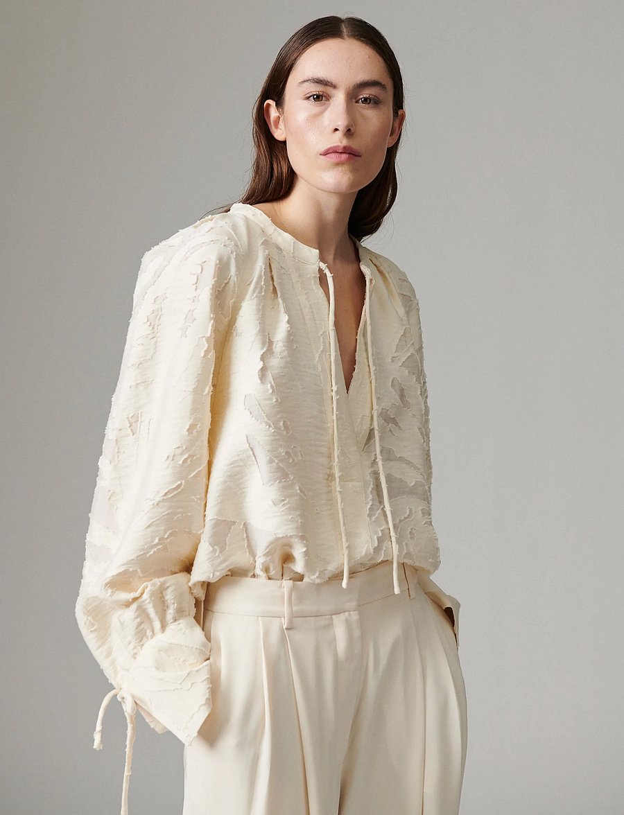 Day Birger et Mikkelsen - Penka - Raw Jacquard - blouses à manches longues - jet stream - 4
