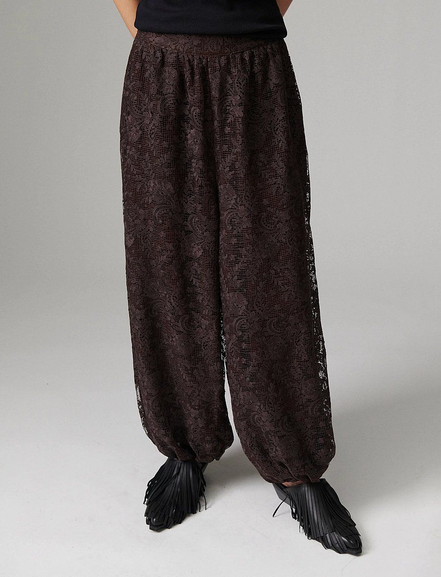 Day Birger et Mikkelsen - Barbo - Day Crochet - hosen mit weitem bein - coffee bean - 0