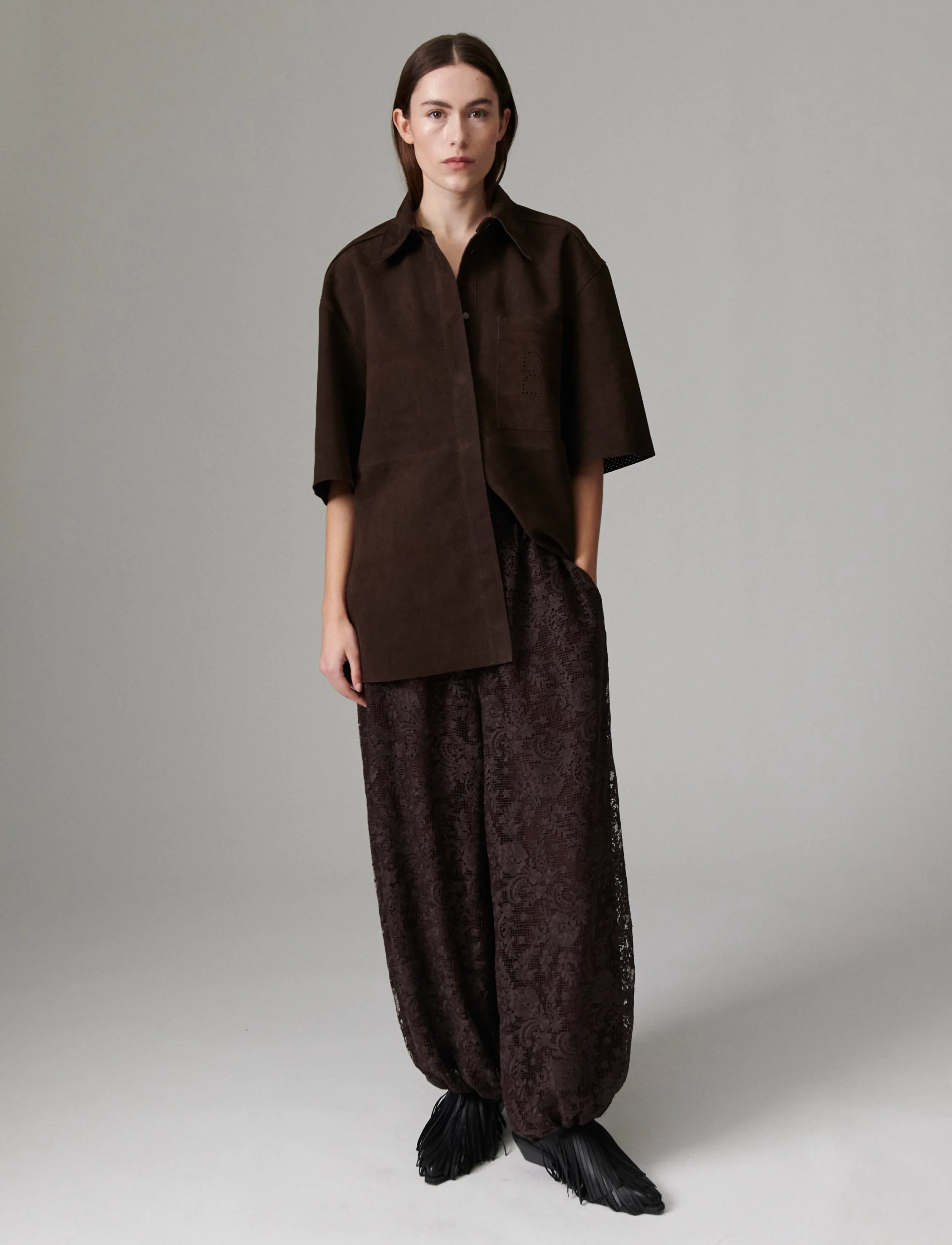 Day Birger et Mikkelsen - Barbo - Day Crochet - hosen mit weitem bein - coffee bean - 3