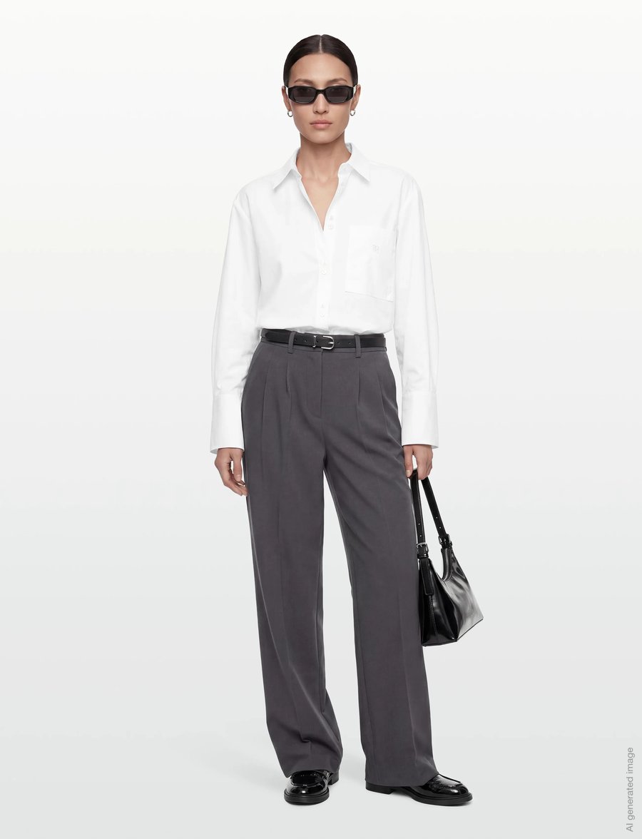 Day Birger et Mikkelsen - Stella Pocket- Poplina - denim shirts - bright white - 0