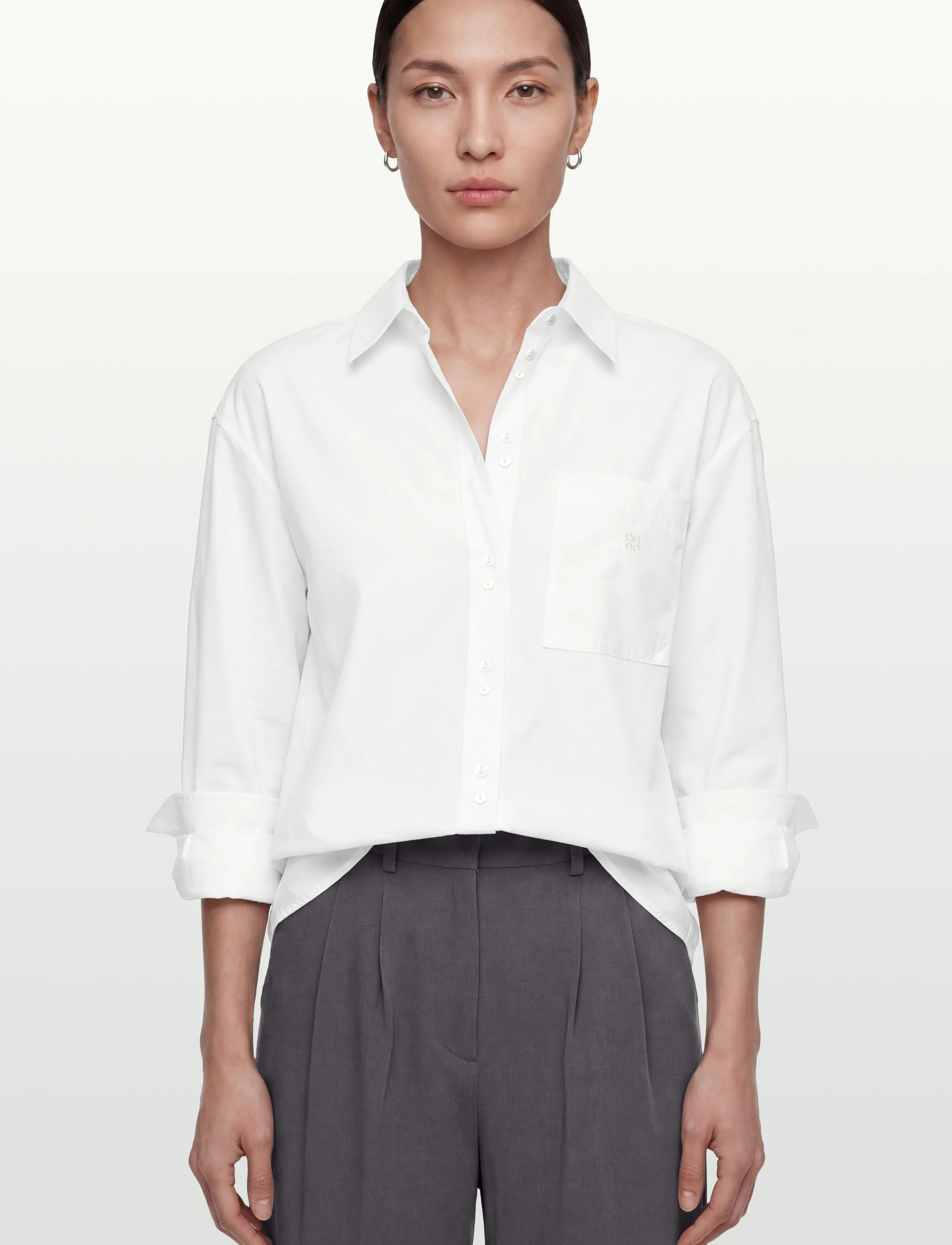 Day Birger et Mikkelsen - Stella Pocket- Poplina - denim shirts - bright white - 3
