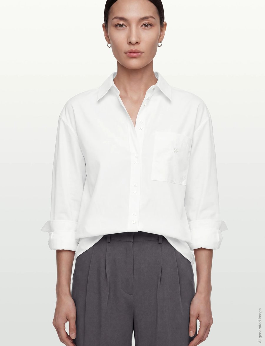 Day Birger et Mikkelsen - Stella Pocket- Poplina - denim shirts - bright white - 3