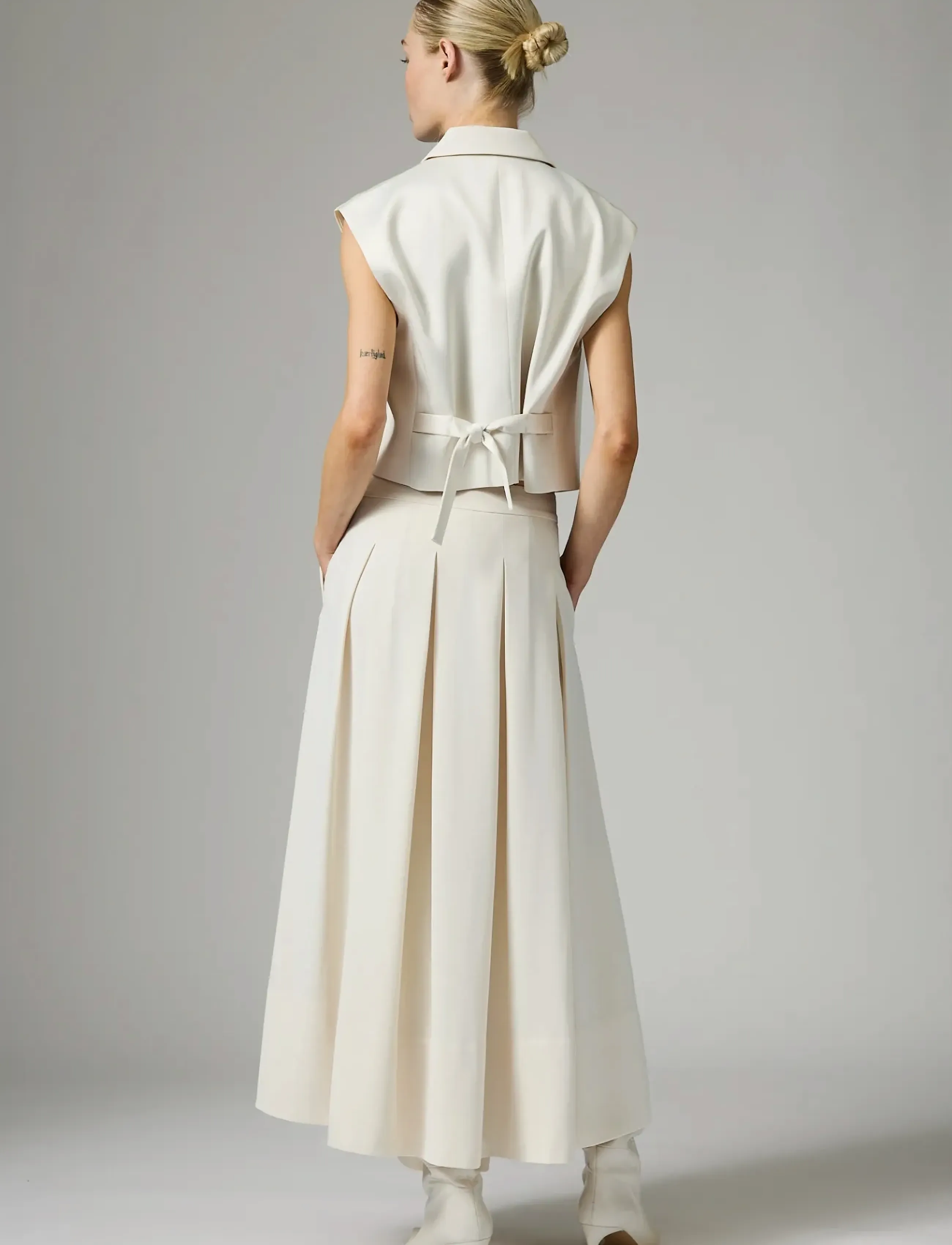 Day Birger et Mikkelsen - Chai - Classic Gabardine - pleated skirts - ivory shade - 3