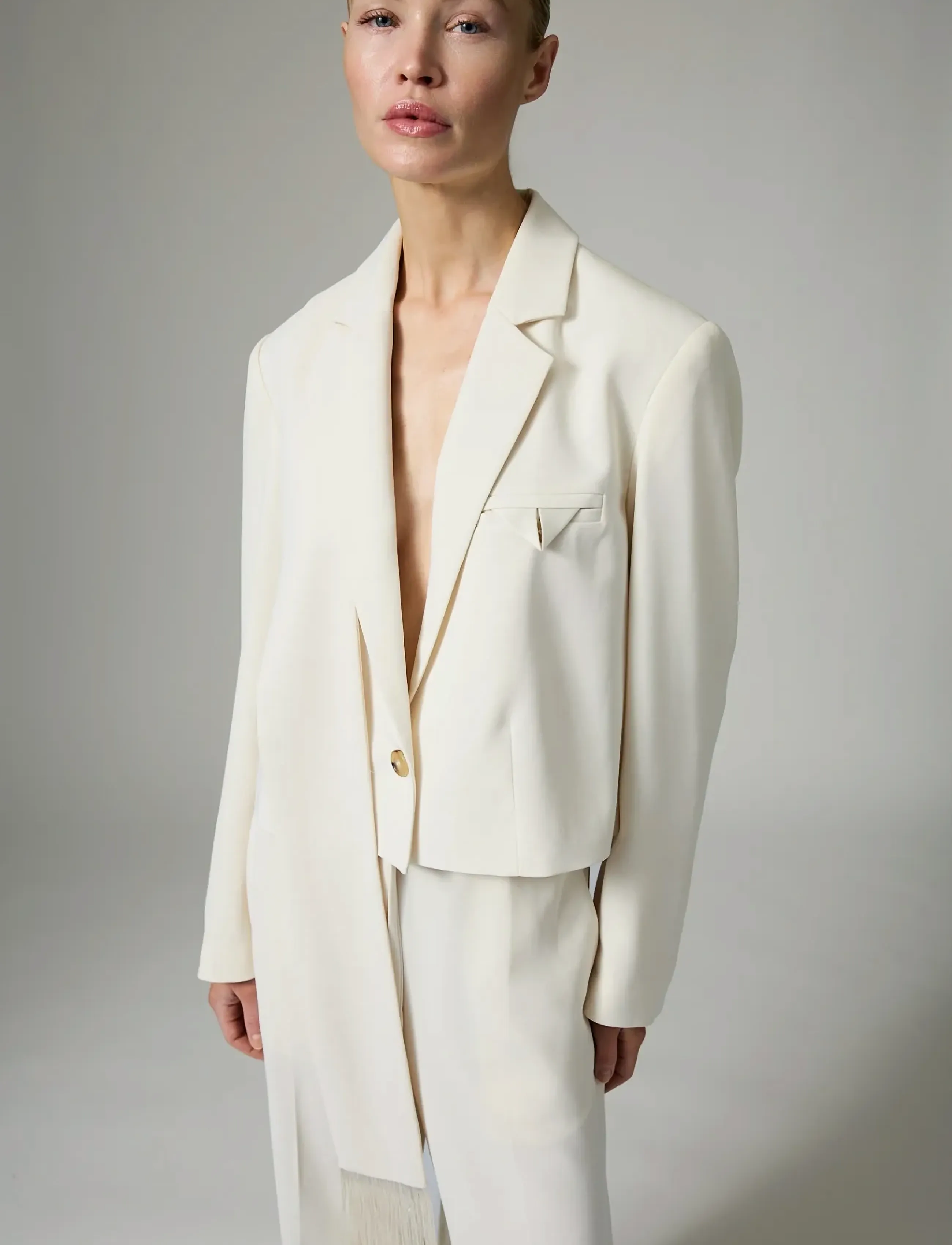 Day Birger et Mikkelsen - DAYEdie - Classic Gabardine - cropped-blazer - ivory shade - 3