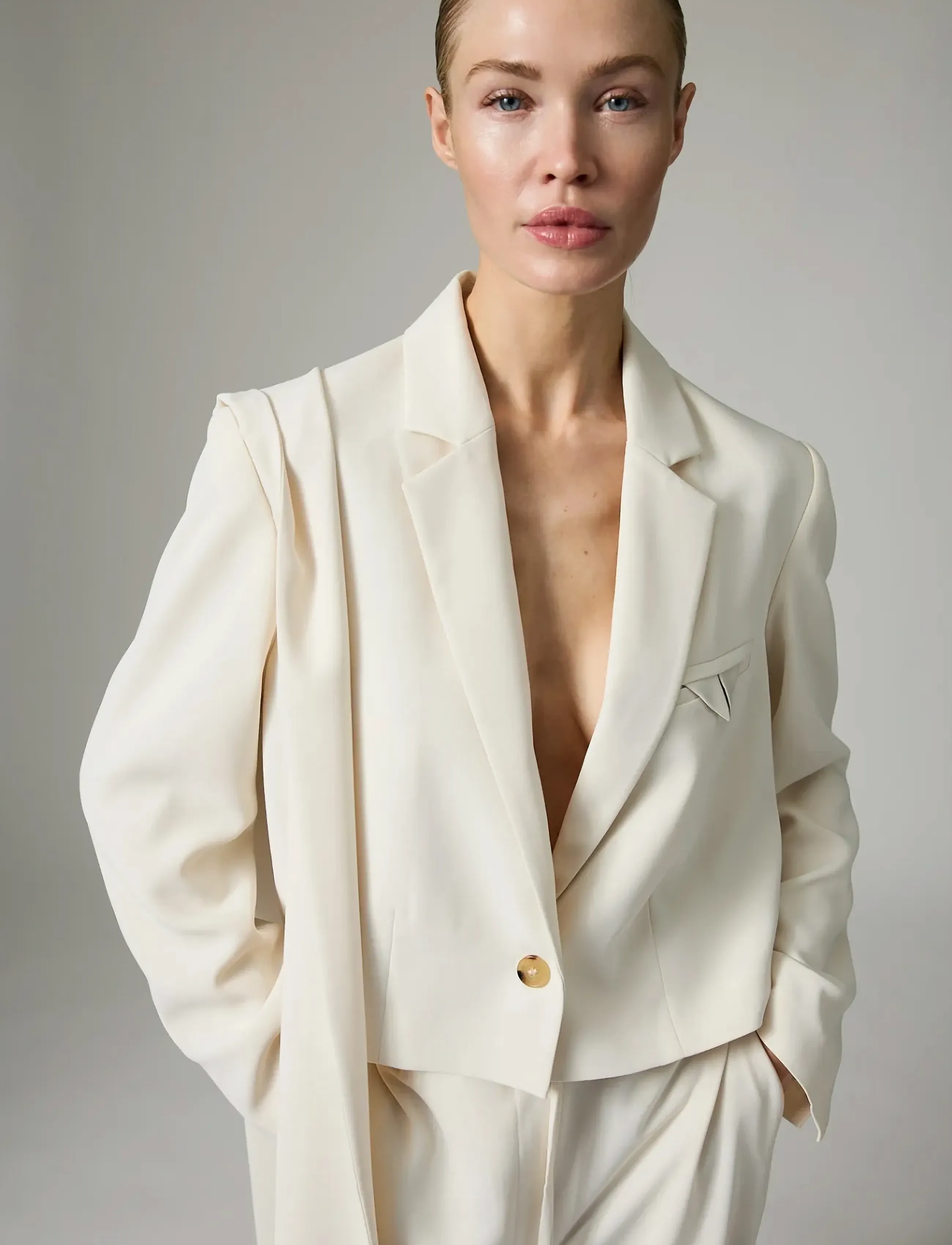 Day Birger et Mikkelsen - DAYEdie - Classic Gabardine - cropped-blazer - ivory shade - 4