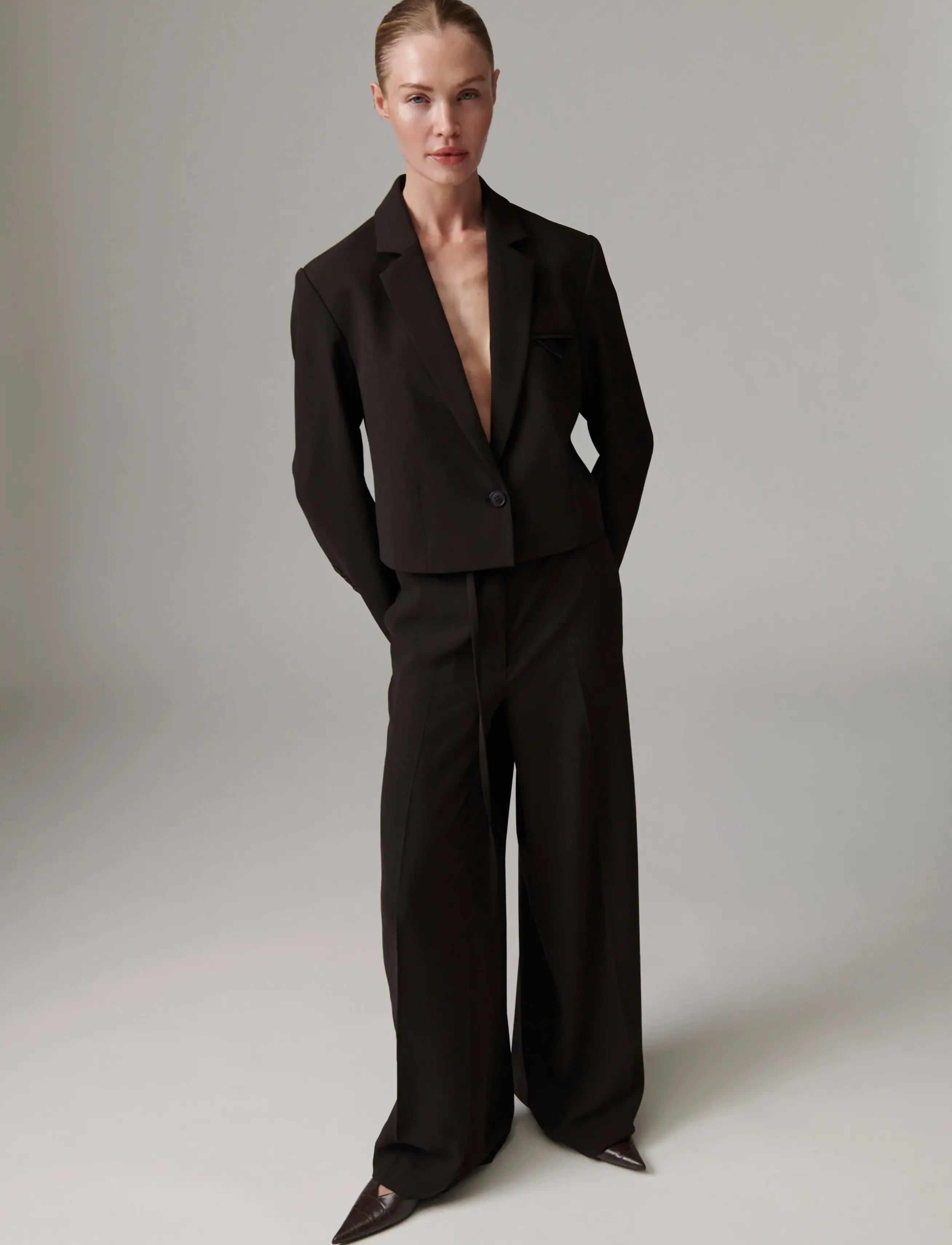 Day Birger et Mikkelsen - DAYElina - Classic Gabardine - laia säärega püksid - ganache - 3