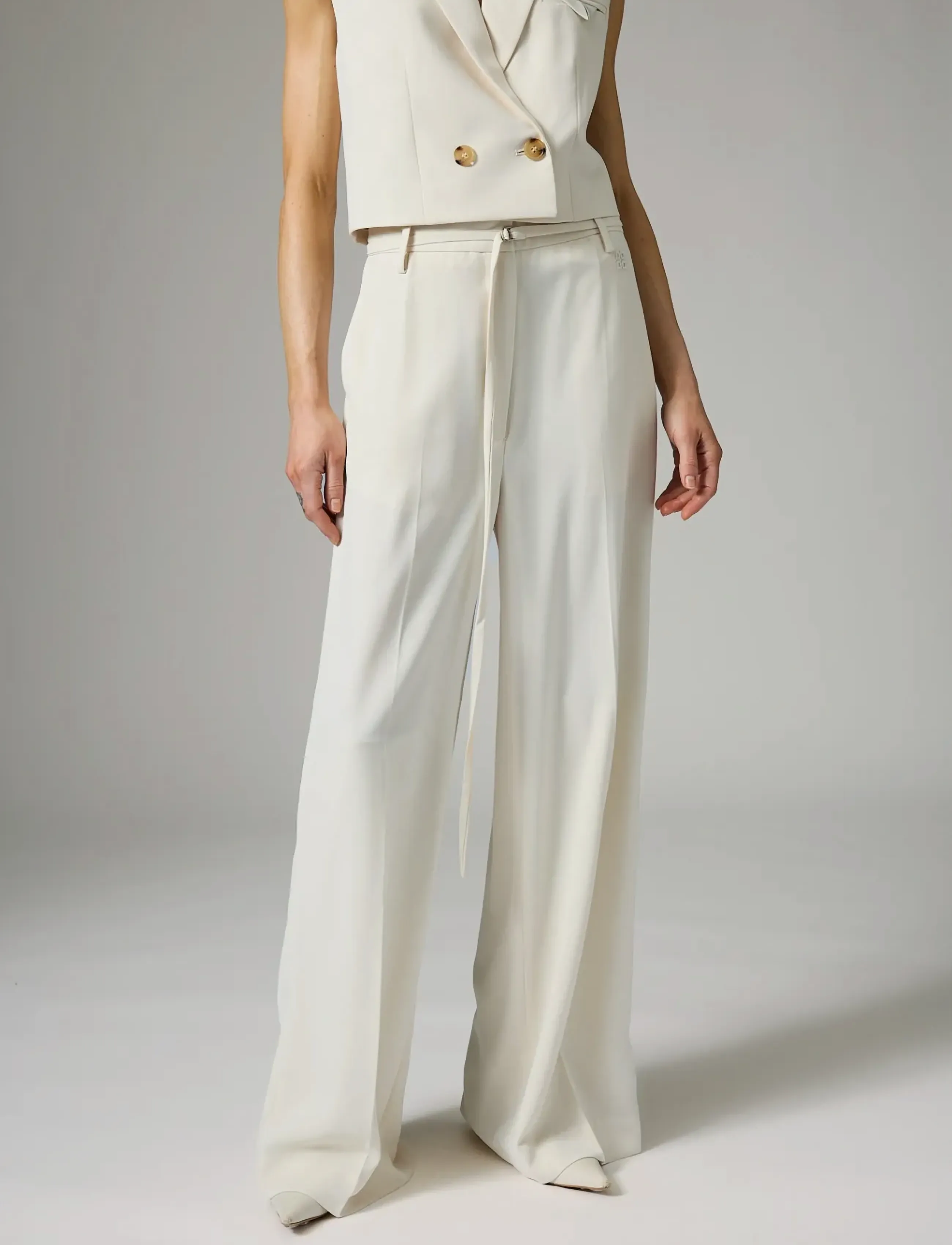 Day Birger et Mikkelsen Elina - Classic Gabardine - Hosen - IVORY SHADE / white