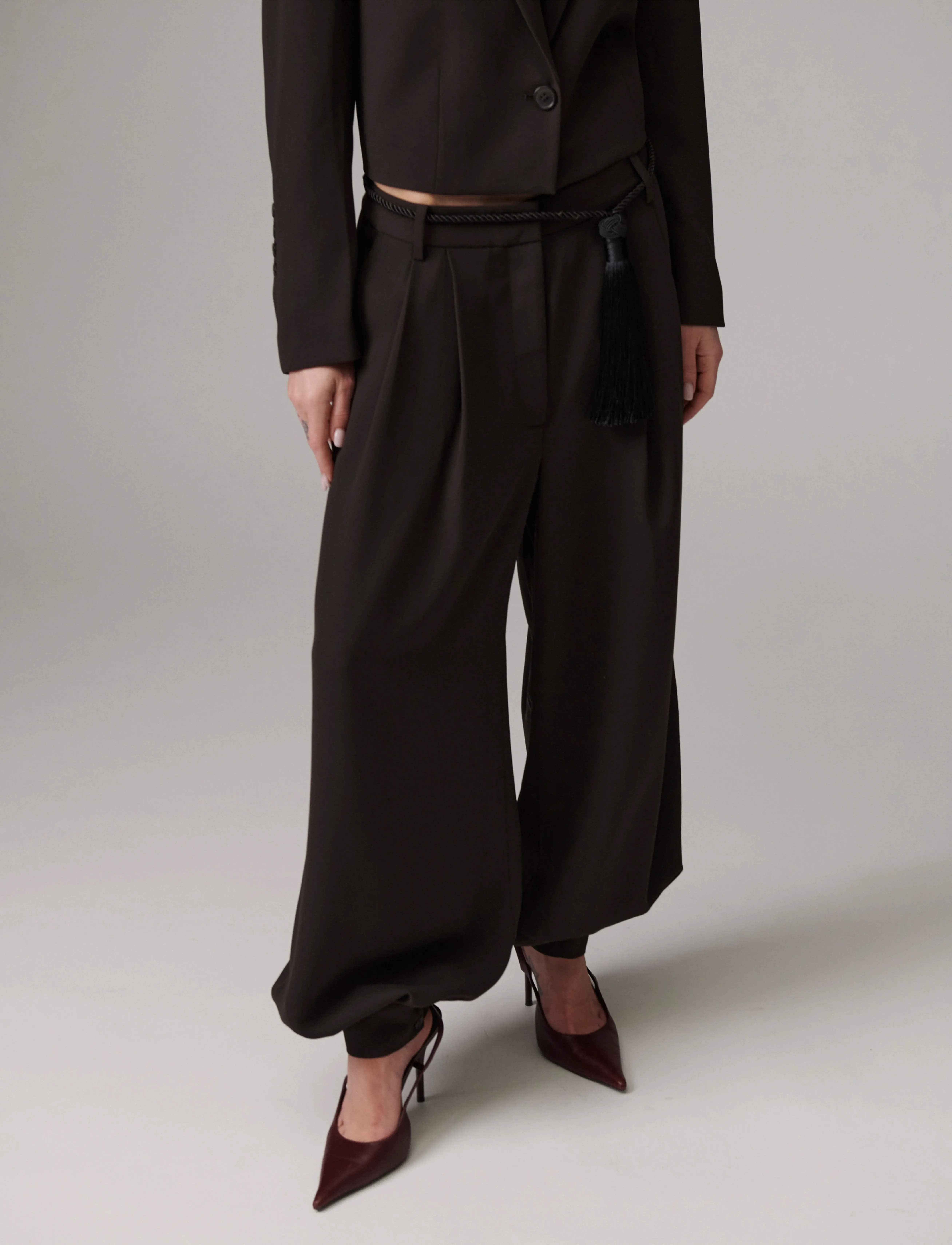 Day Birger et Mikkelsen - DAYOda - Classic Gabardine - barrel trousers - ganache - 4