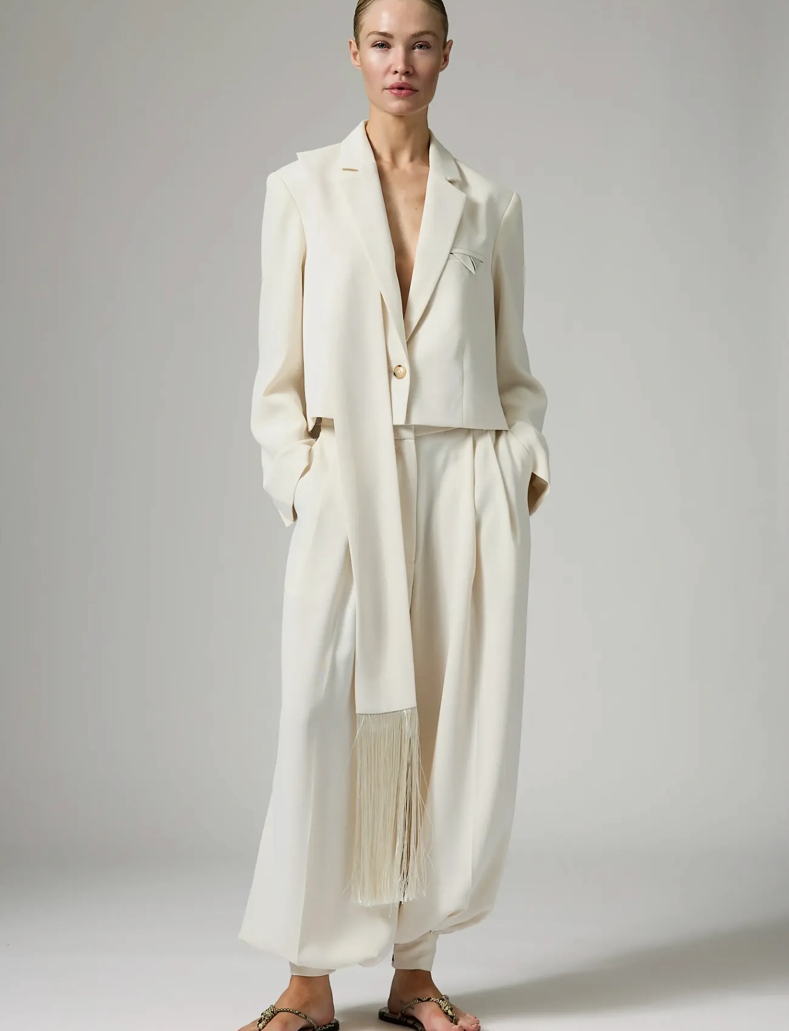 Day Birger et Mikkelsen - Oda - Classic Gabardine - "barrel" bikses - ivory shade - 5