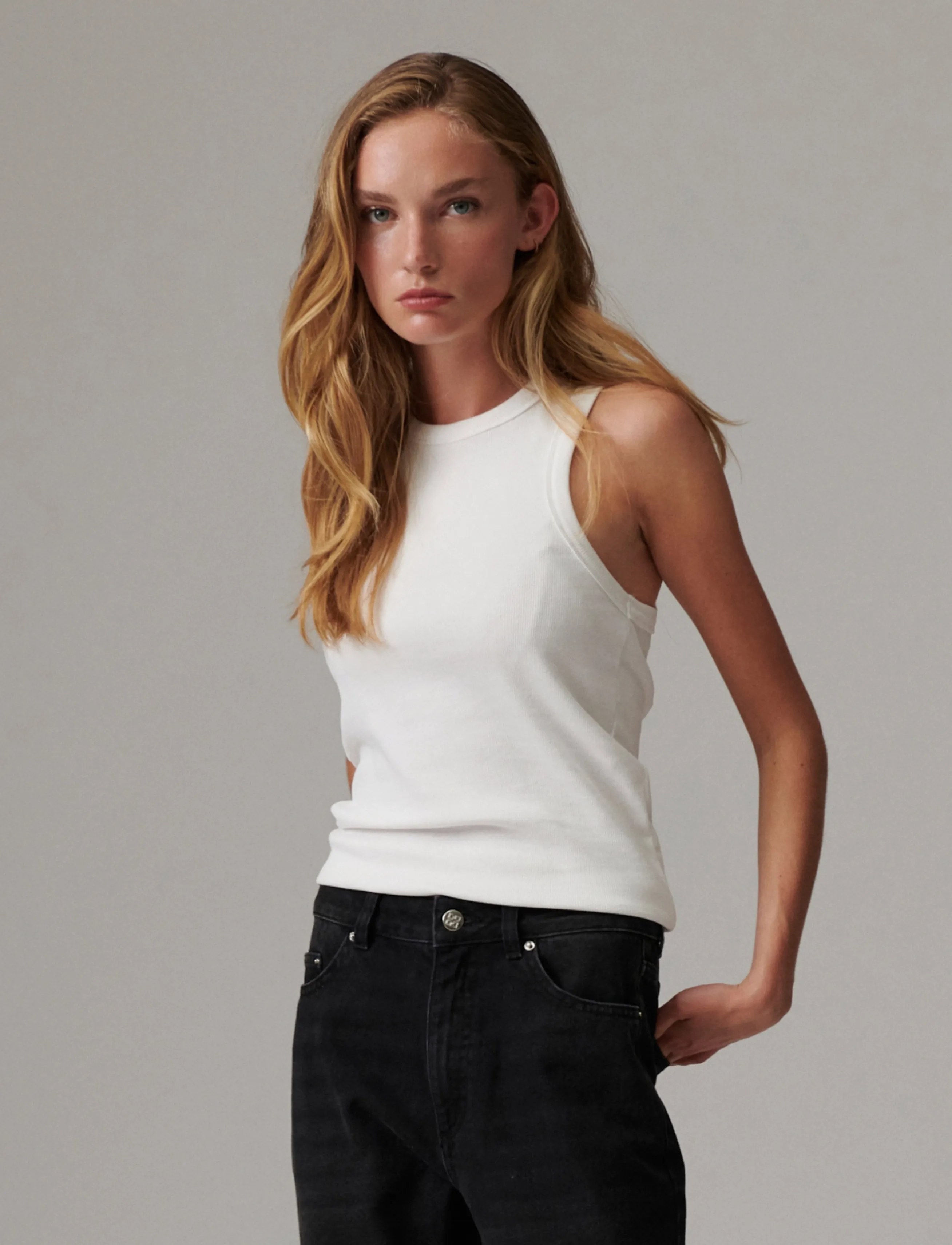 Day Birger et Mikkelsen - Alisson - Classic Rib - sleeveless tops - bright white - 3