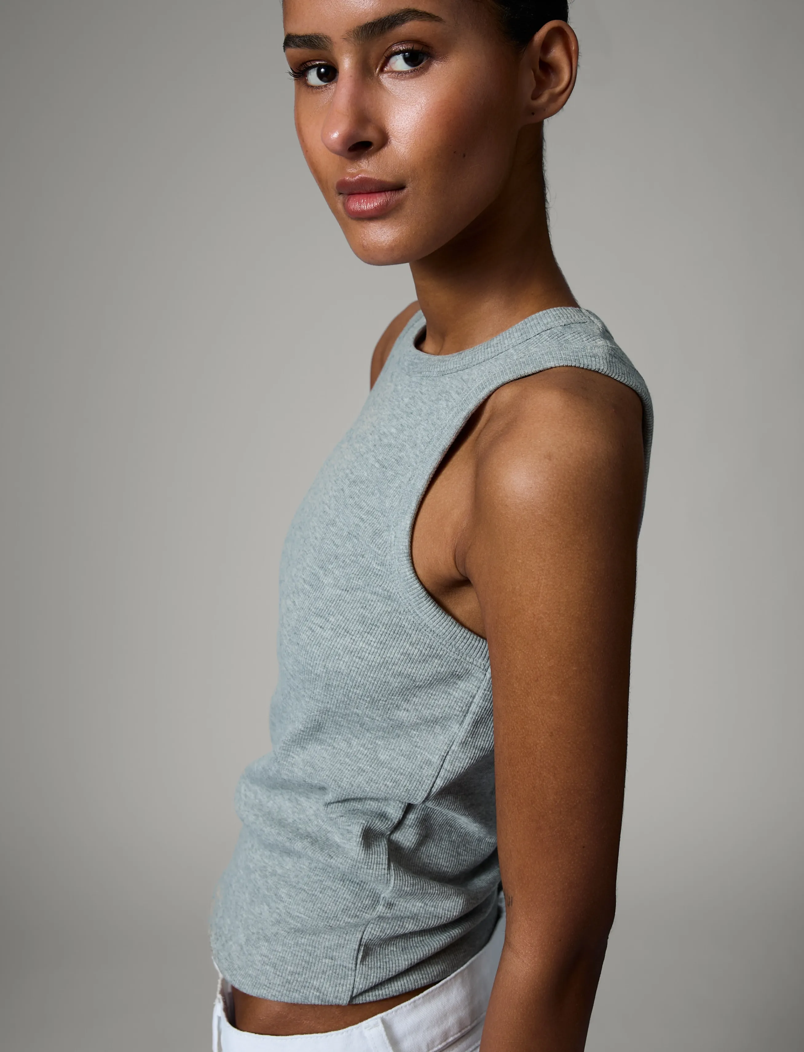 Day Birger et Mikkelsen - Alisson - Classic Rib - linnen - light grey melange - 4