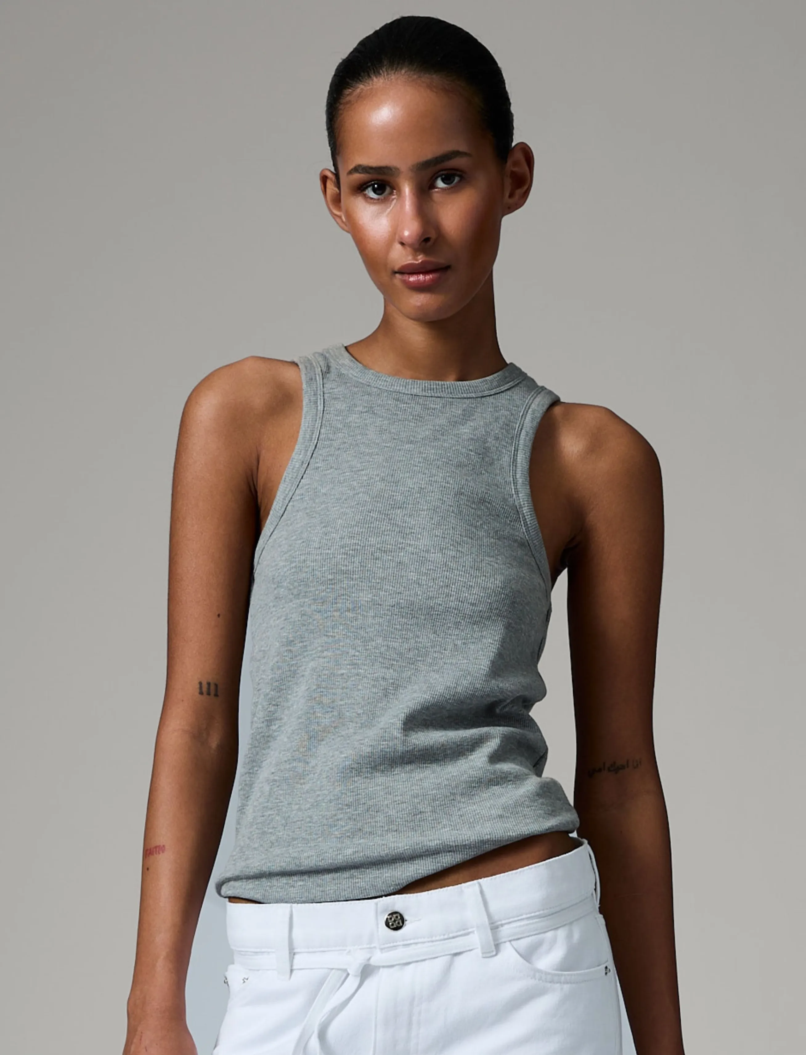 Day Birger et Mikkelsen - Alisson - Classic Rib - linnen - light grey melange - 5