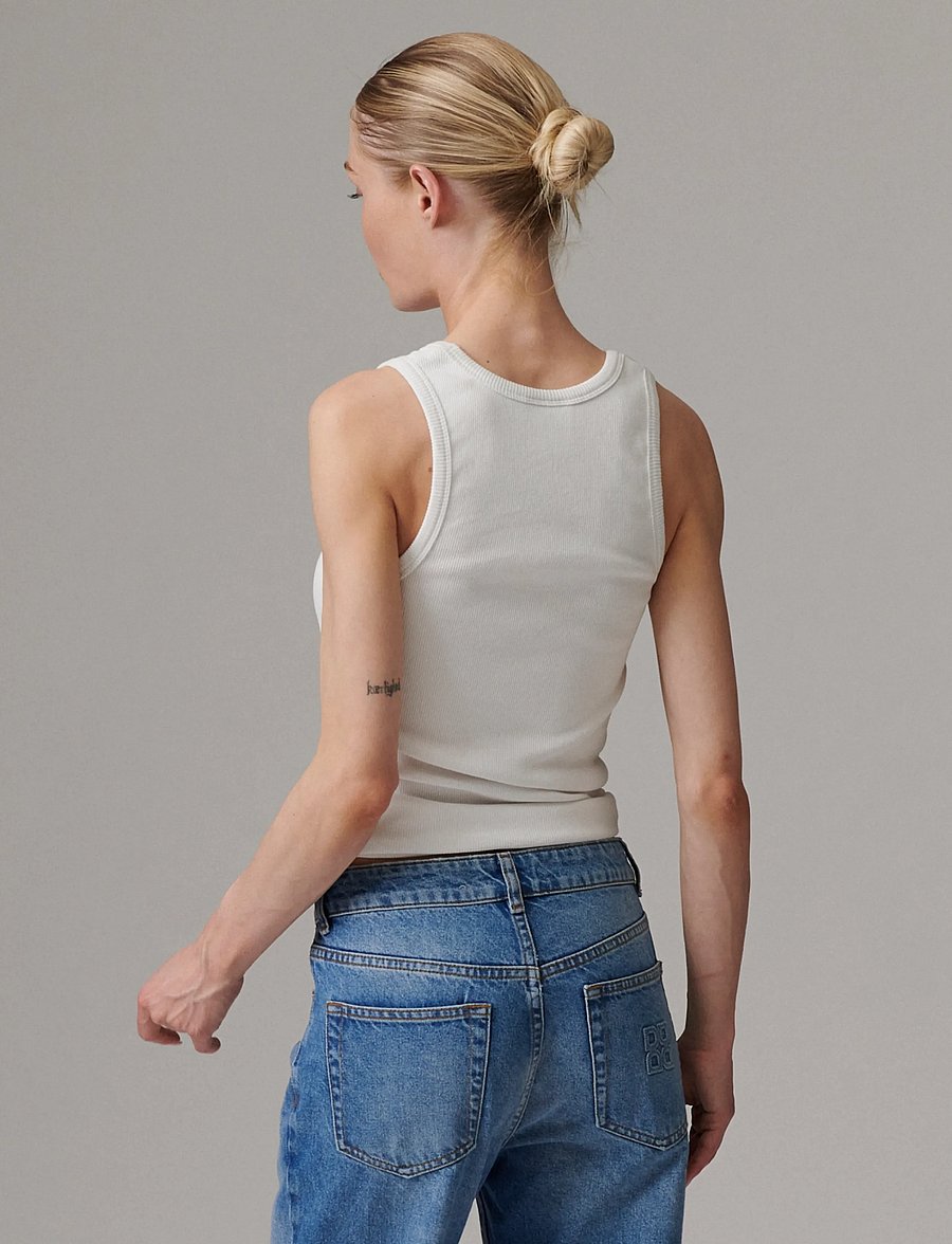 Day Birger et Mikkelsen - Camilo - Classic Rib - sleeveless tops - bright white - 4