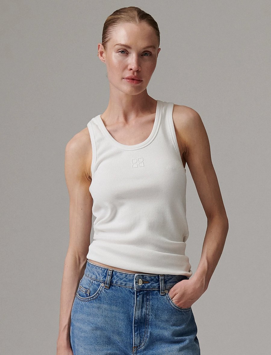 Day Birger et Mikkelsen - Camilo - Classic Rib - sleeveless tops - bright white - 5