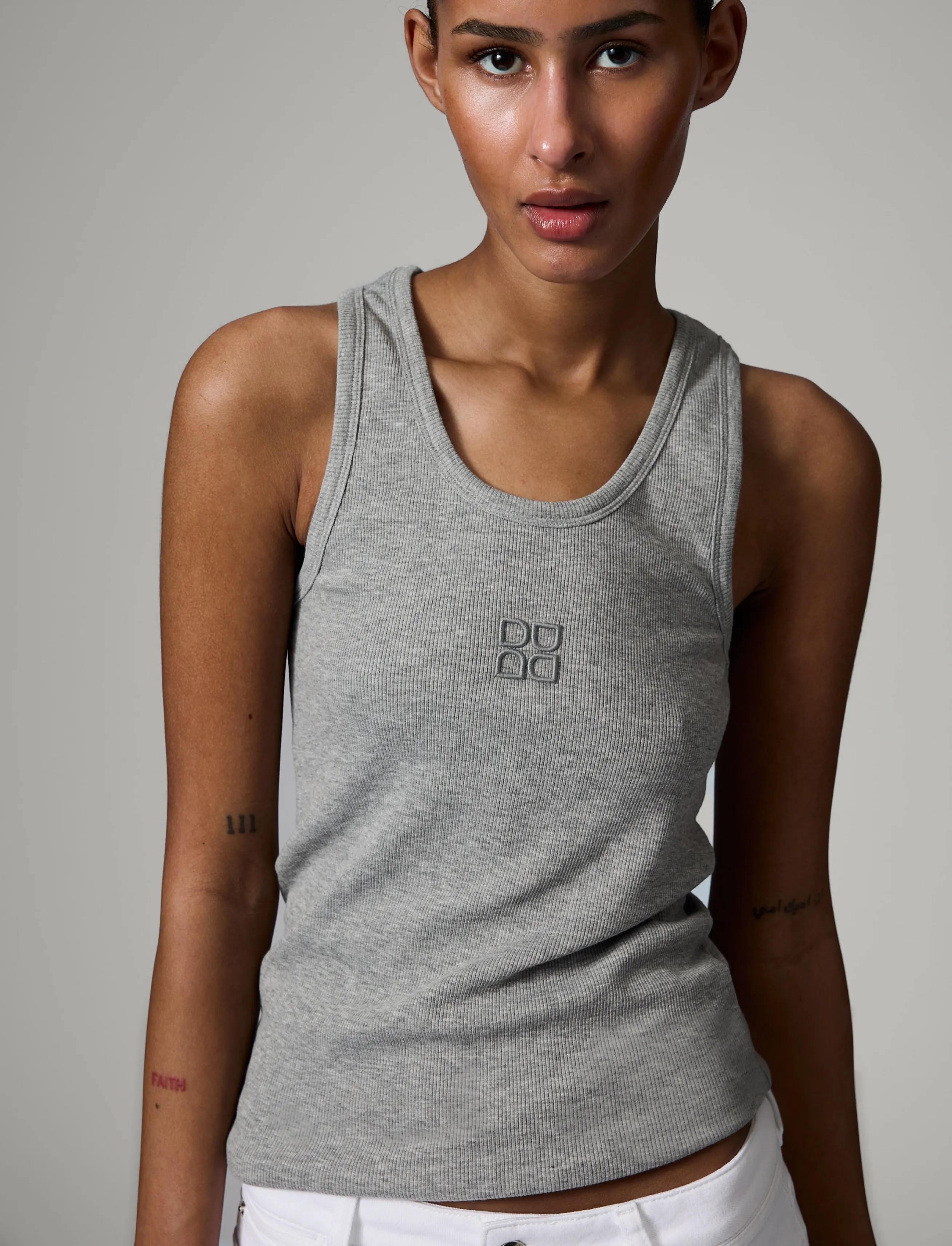 Day Birger et Mikkelsen - Camilo - Classic Rib - sleeveless tops - light grey melange - 5
