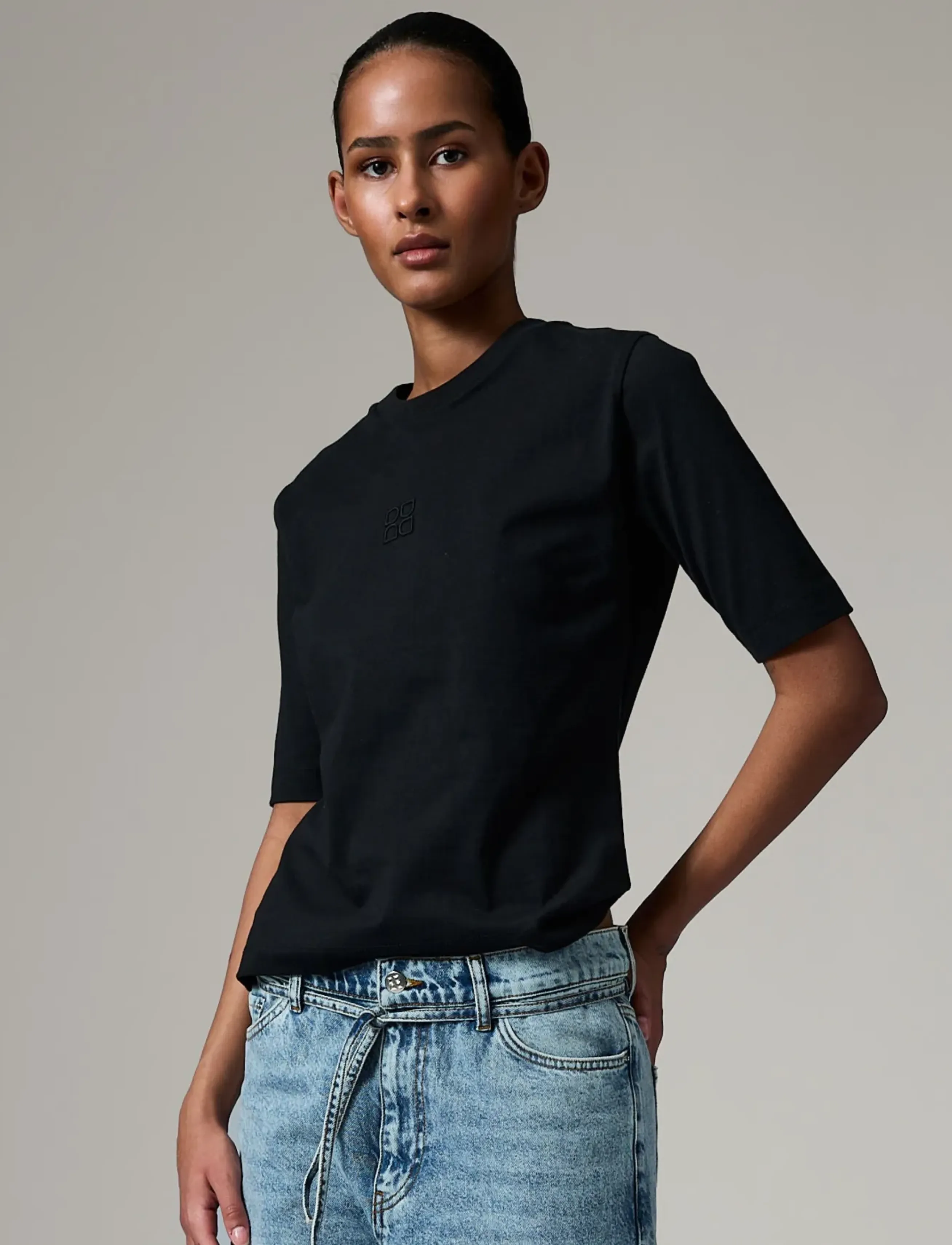 Day Birger et Mikkelsen Fipo - Heavy Jersey - T-shirts - BLACK / black