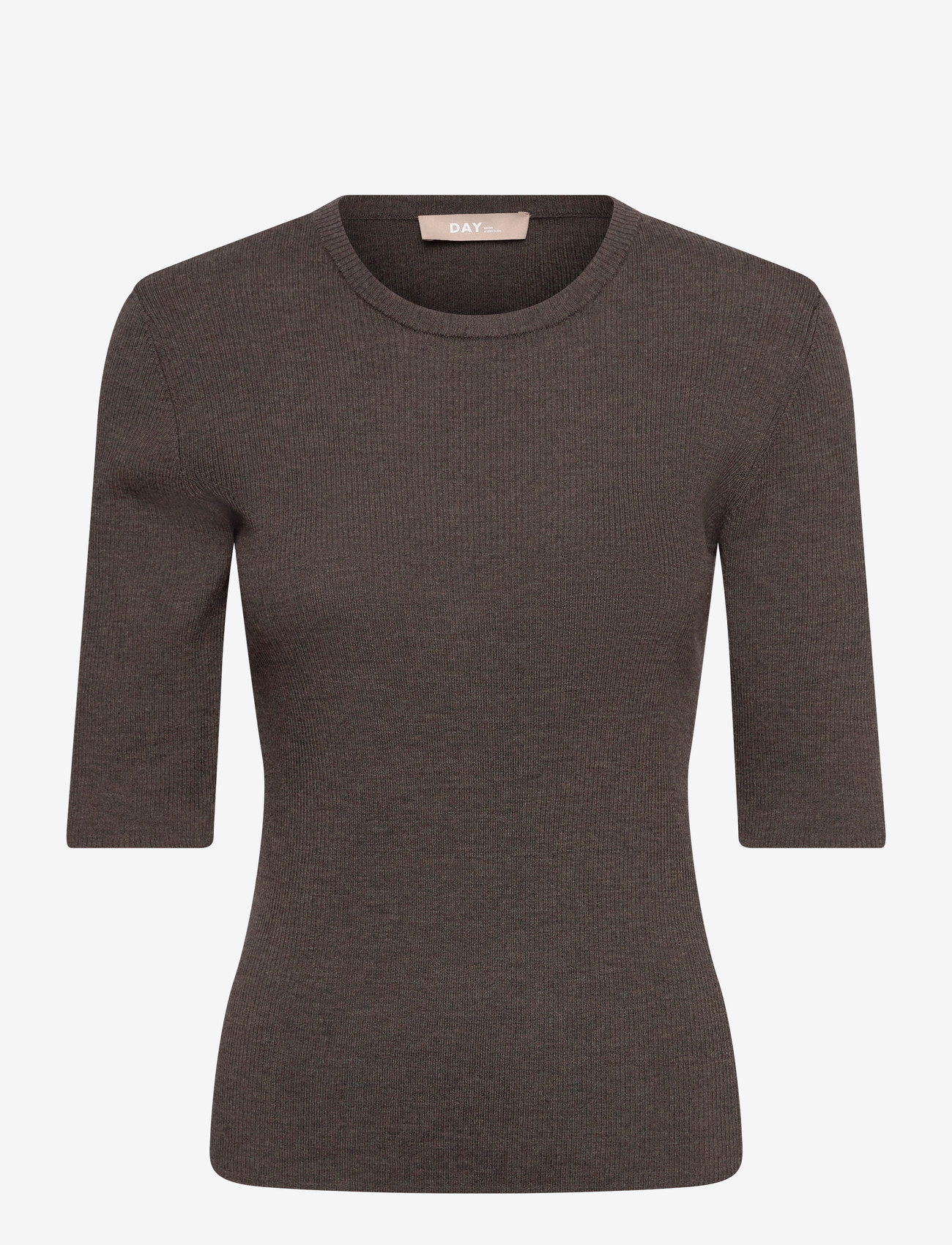 Day Birger et Mikkelsen - Carolina Rib - Daily Elements - trøjer - dark brown melange - 0