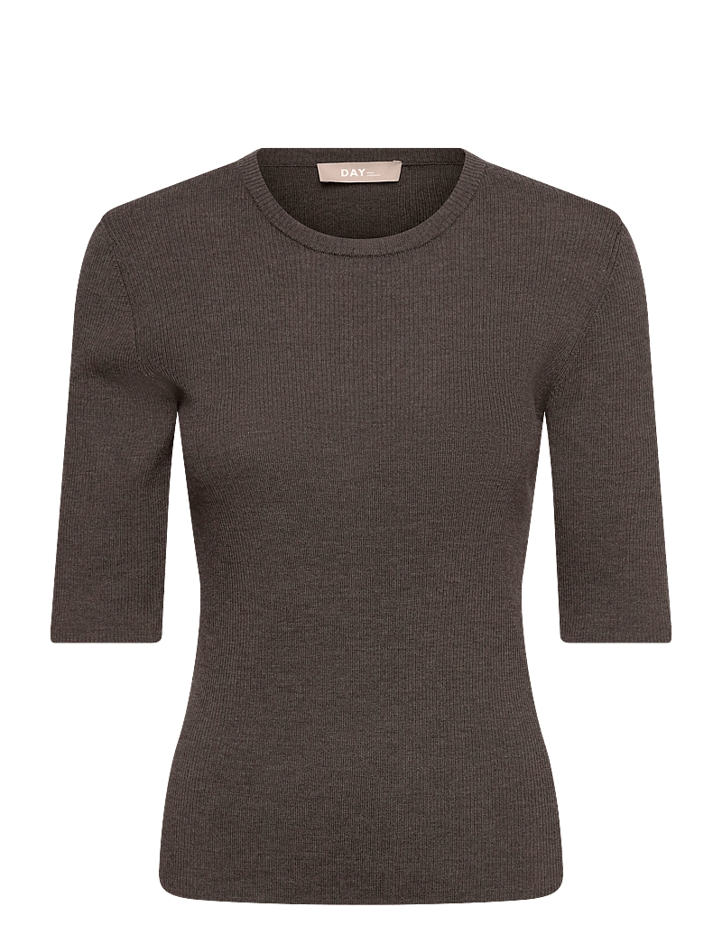 Day Birger et Mikkelsen - Carolina Rib - Daily Elements - trøjer - dark brown melange - 0