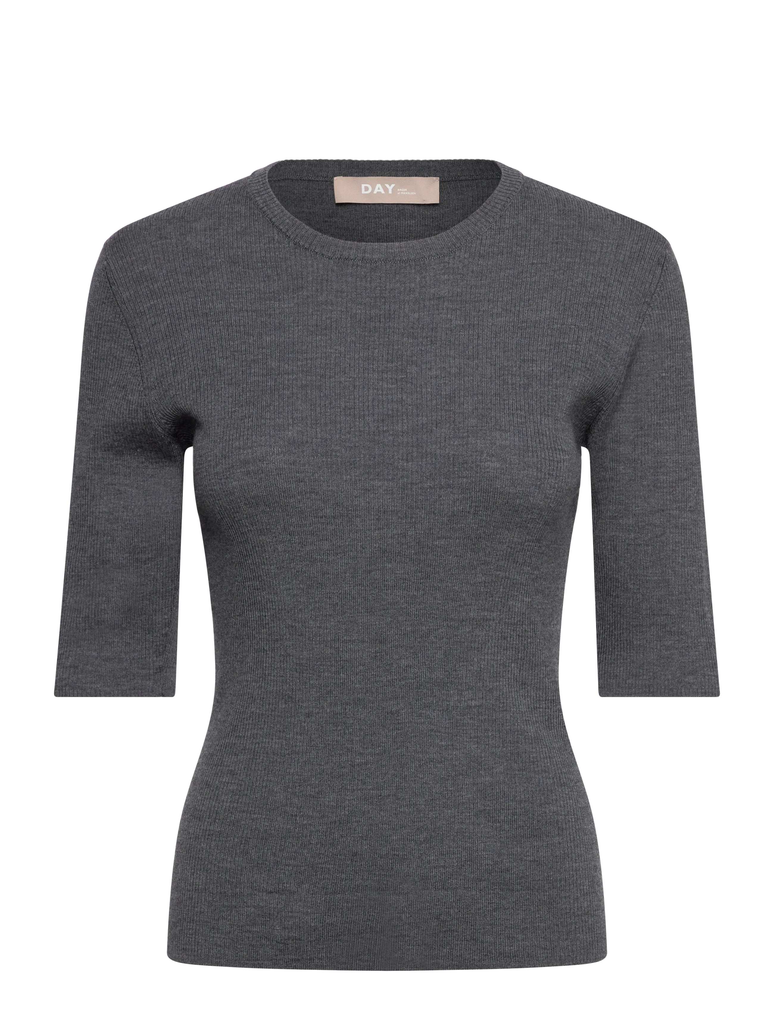 Day Birger et Mikkelsen Carolina Rib - Daily Elements - Transitional Layering - DARK GREY MELANGE / grey