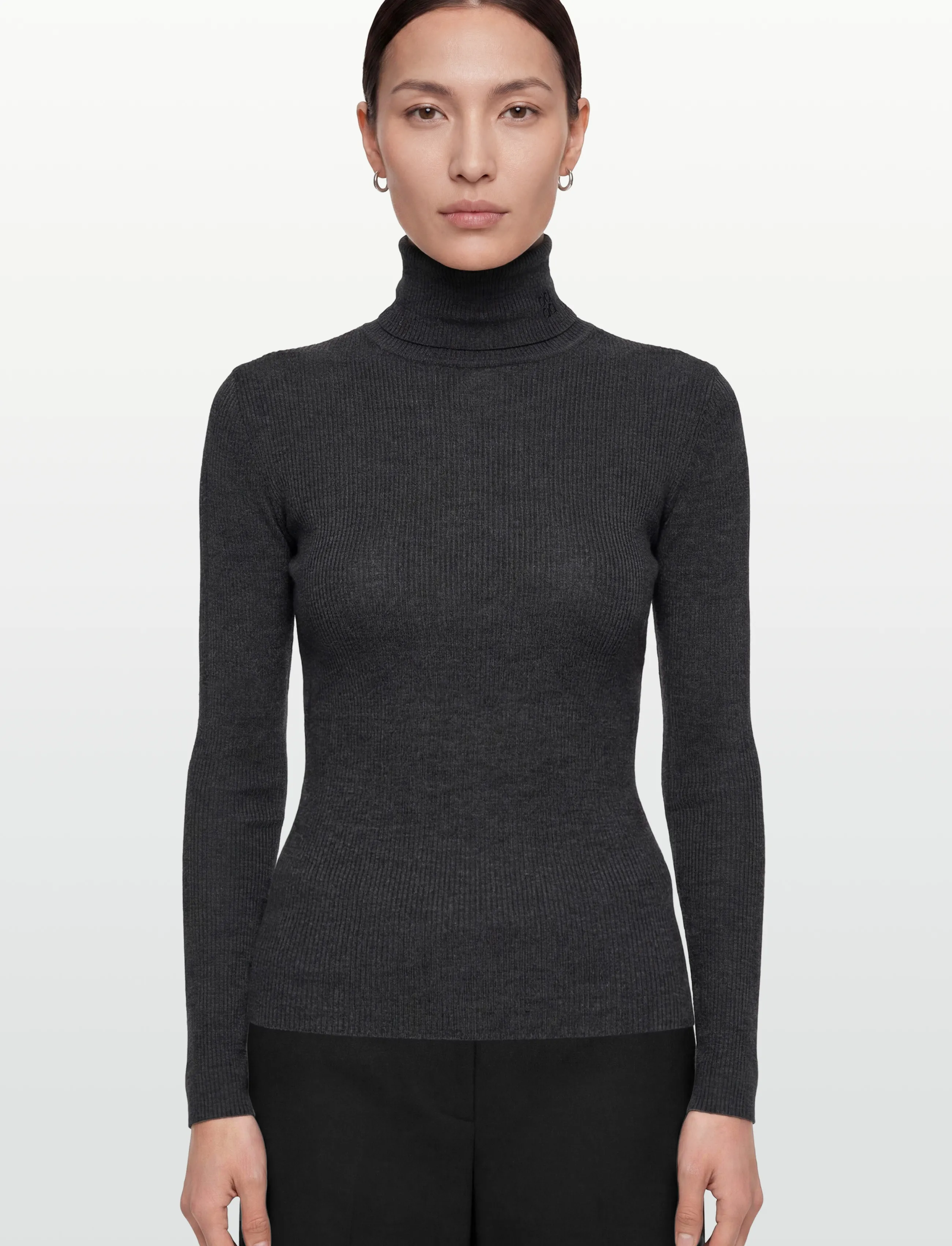 Day Birger et Mikkelsen - Sierra - Daily Elements - rollkragenpullover - dark grey melange - 3
