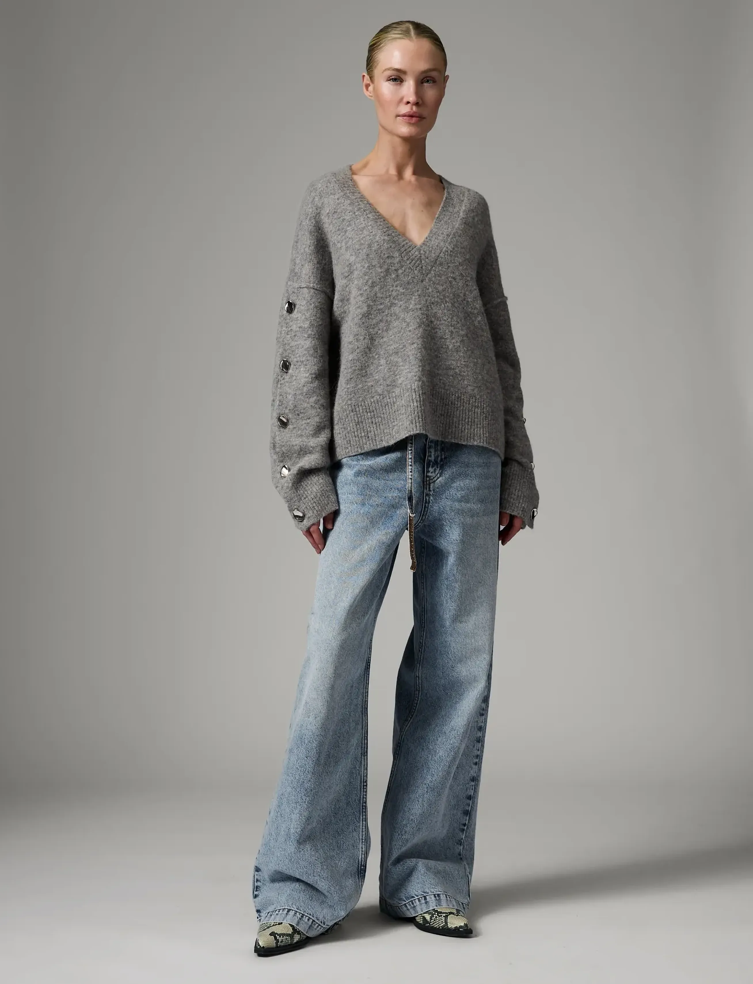Day Birger et Mikkelsen Solange - Cozy Days, L, Grey, Strik > Trøjer, Dame