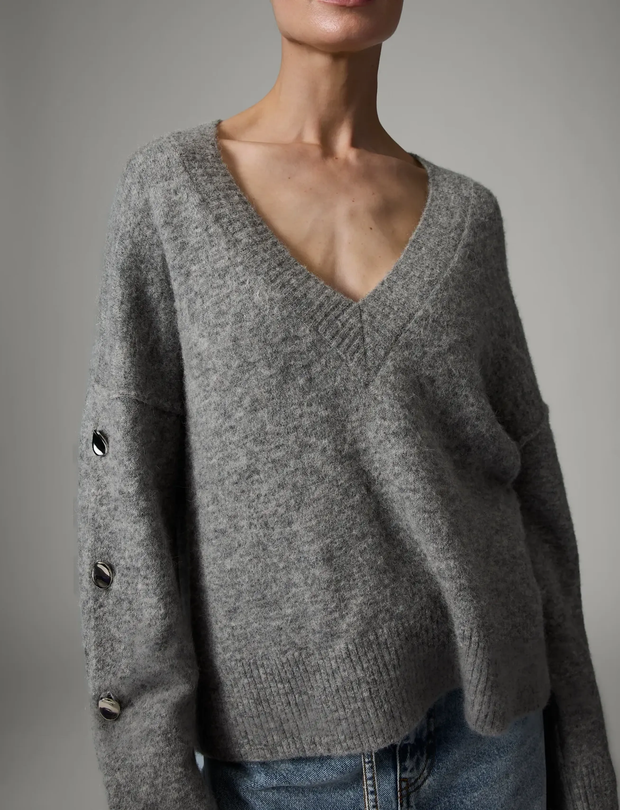 Day Birger et Mikkelsen - Solange - Cozy Days - peysur - grey melange - 4