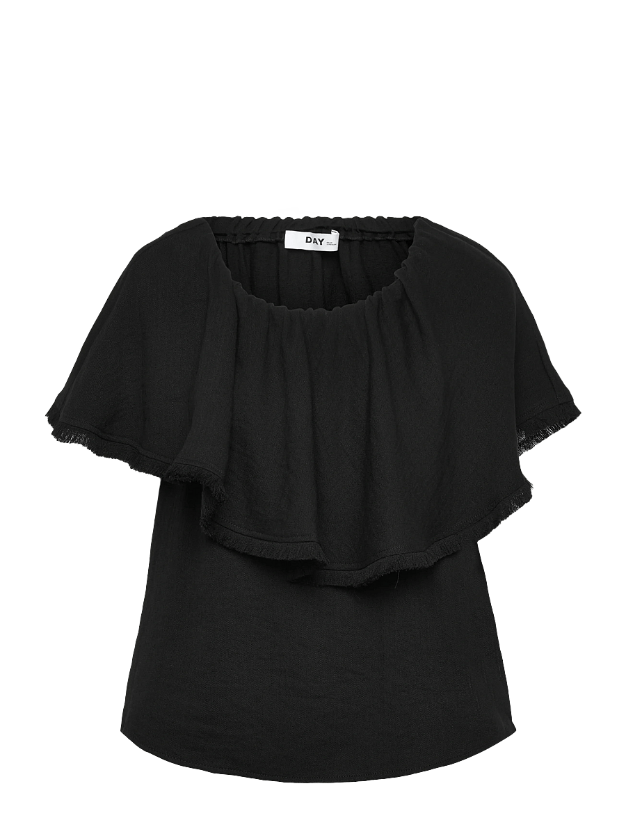 Day Birger et Mikkelsen - Hera - Contrast Linen - kurzärmelige blusen - black - 1