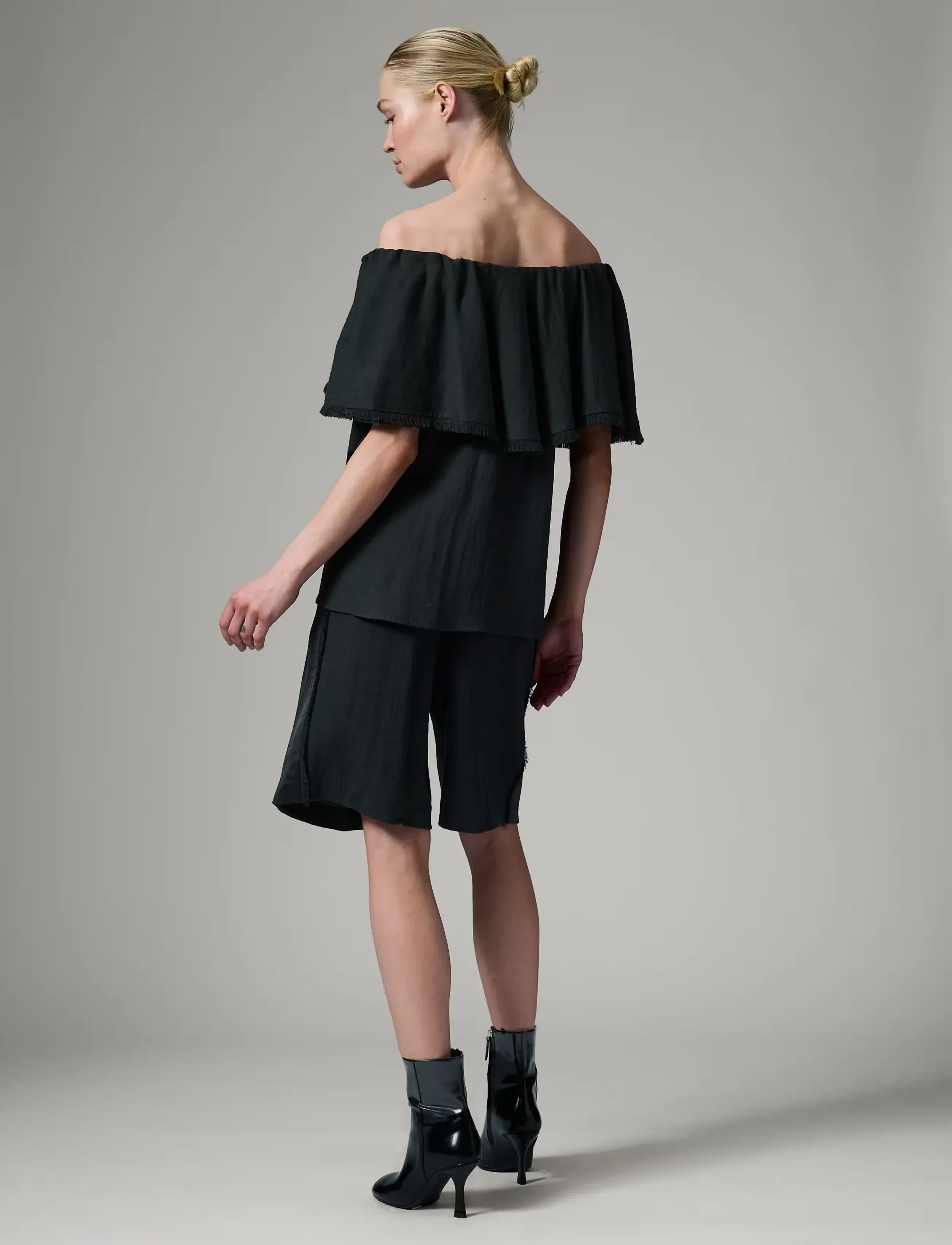 Day Birger et Mikkelsen - Hera - Contrast Linen - kurzämlige blusen - black - 5