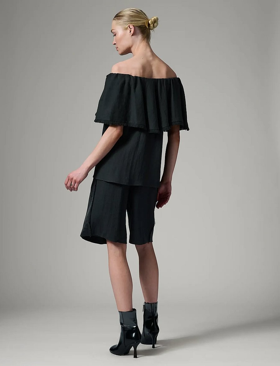 Day Birger et Mikkelsen - Hera - Contrast Linen - kurzärmelige blusen - black - 5