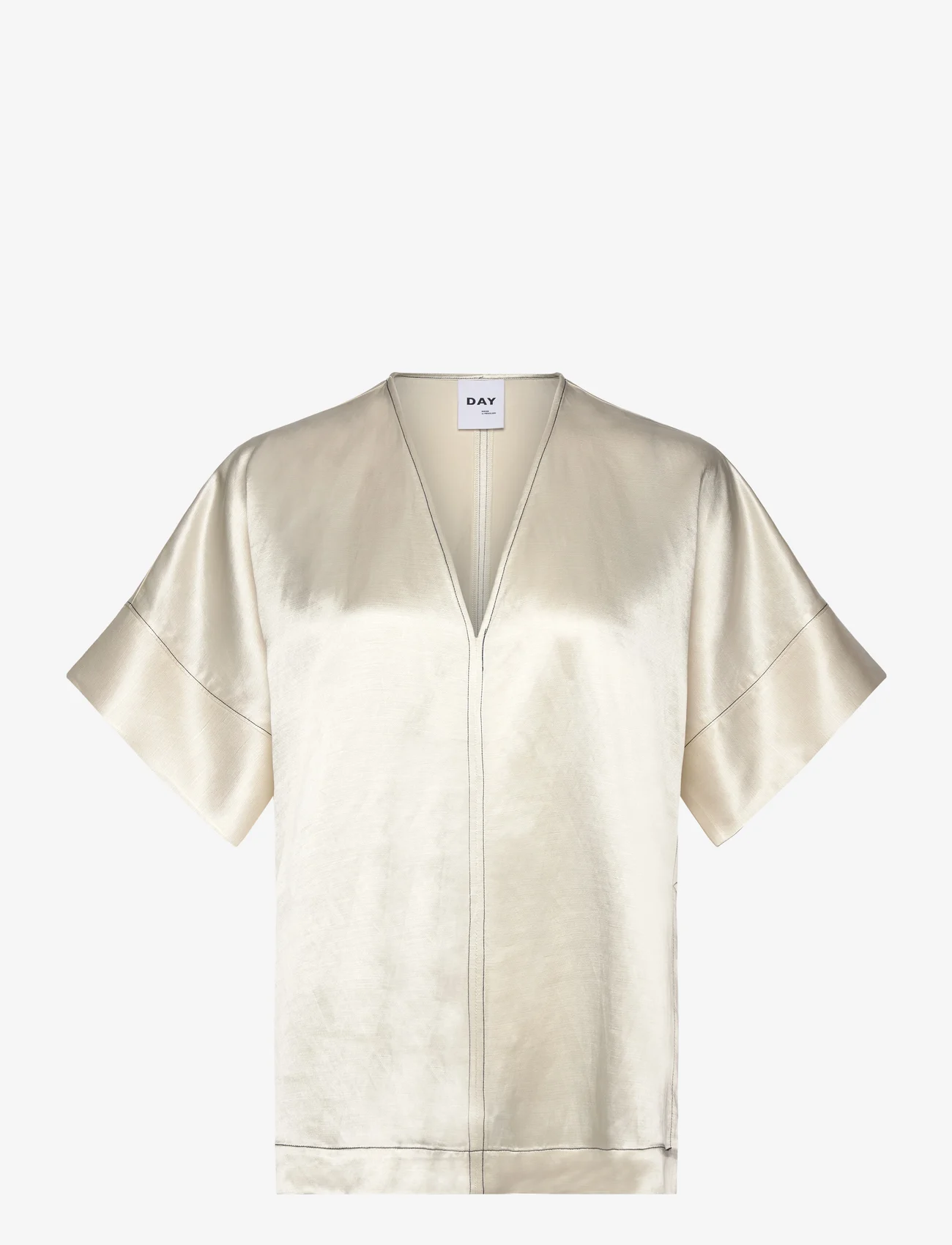 Day Birger et Mikkelsen - Simona - High Shine Blend RD - short-sleeved blouses - vanilla - 0