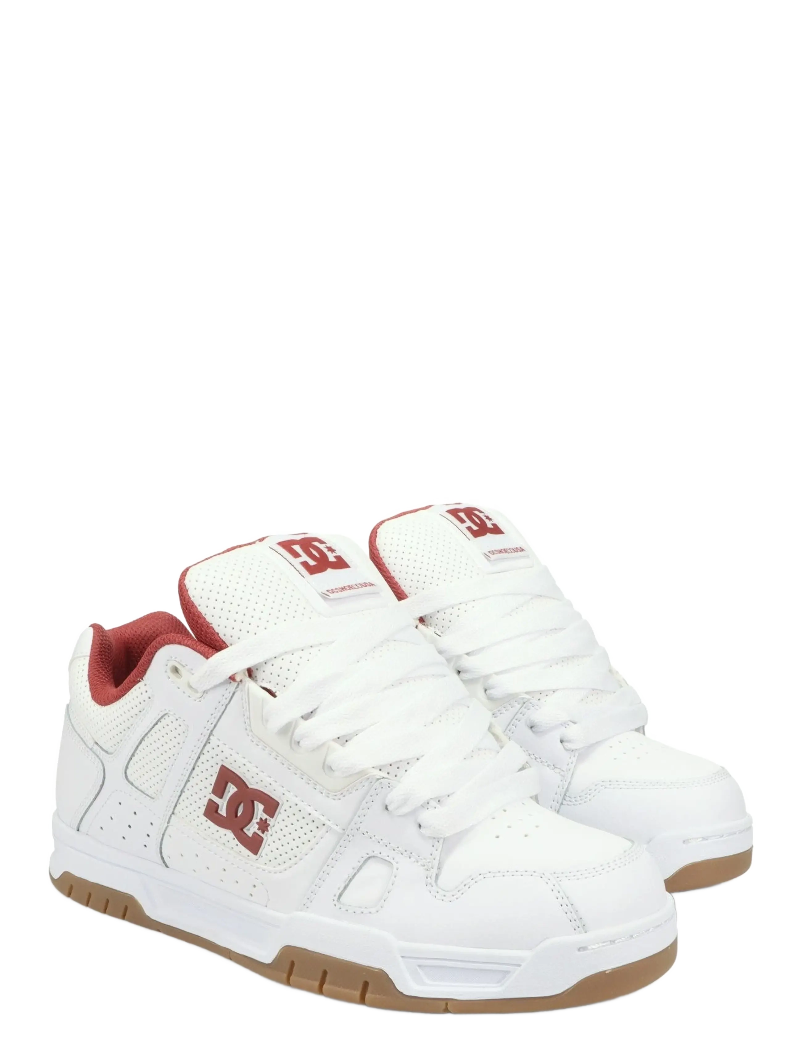 DC - STAG - low tops - white/brick red/gum - 2