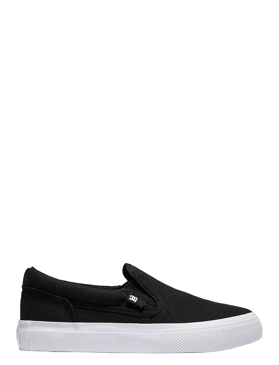 DC - MANUAL SLIP-ON - canva sneakers - black/white - 1